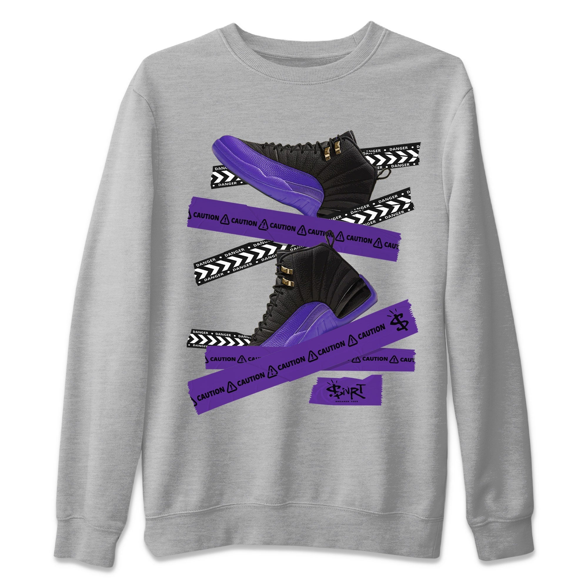 Caution Tape Unisex Tops - Air Jordan 12 Field Purple