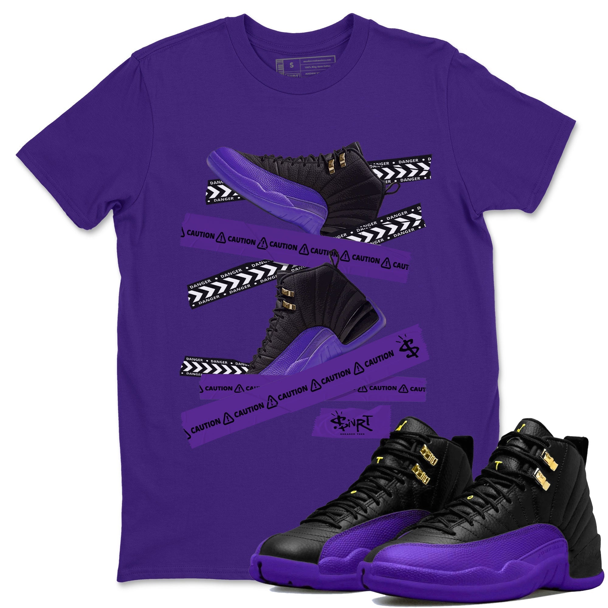 Caution Tape Unisex Tops - Air Jordan 12 Field Purple