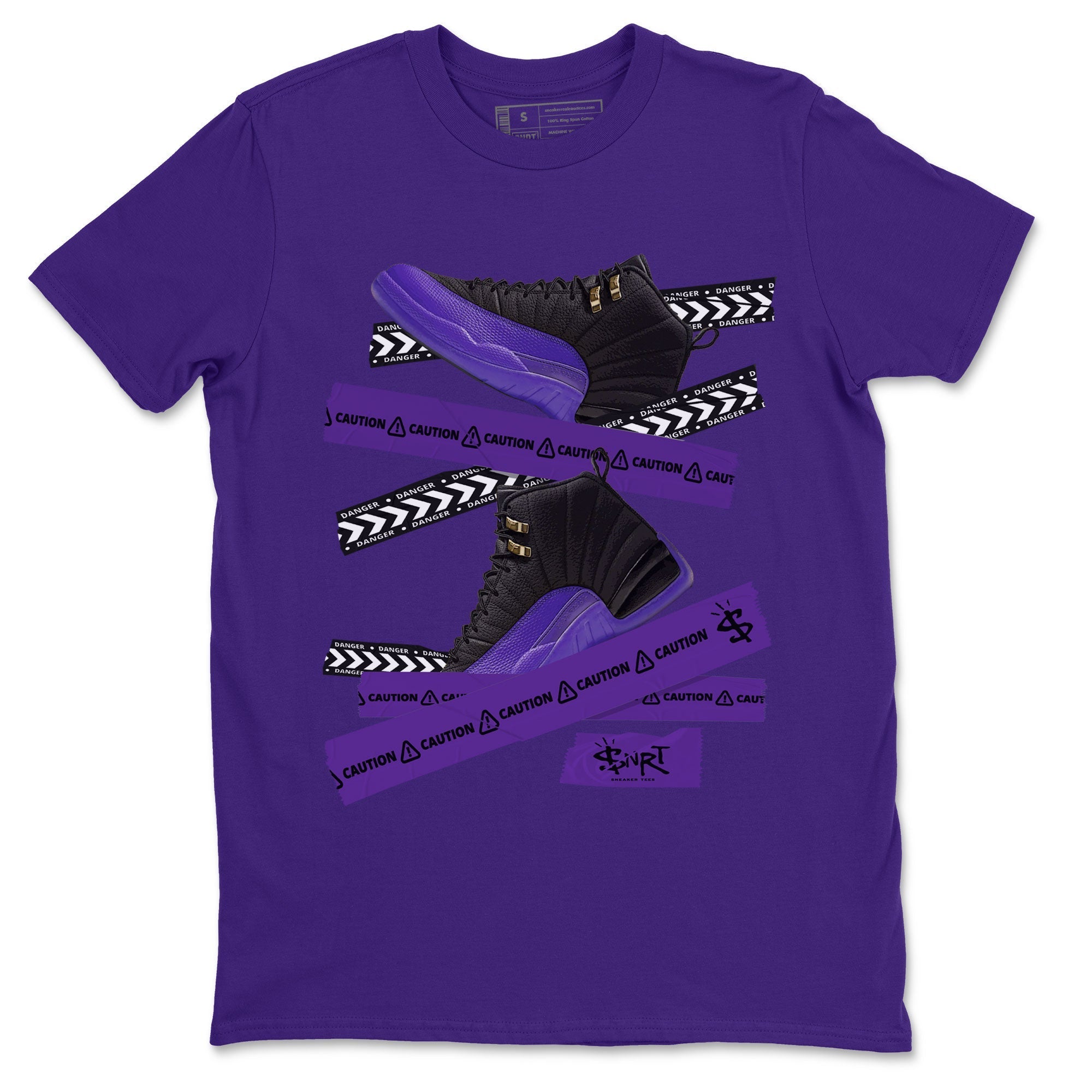 Caution Tape Unisex Tops - Air Jordan 12 Field Purple