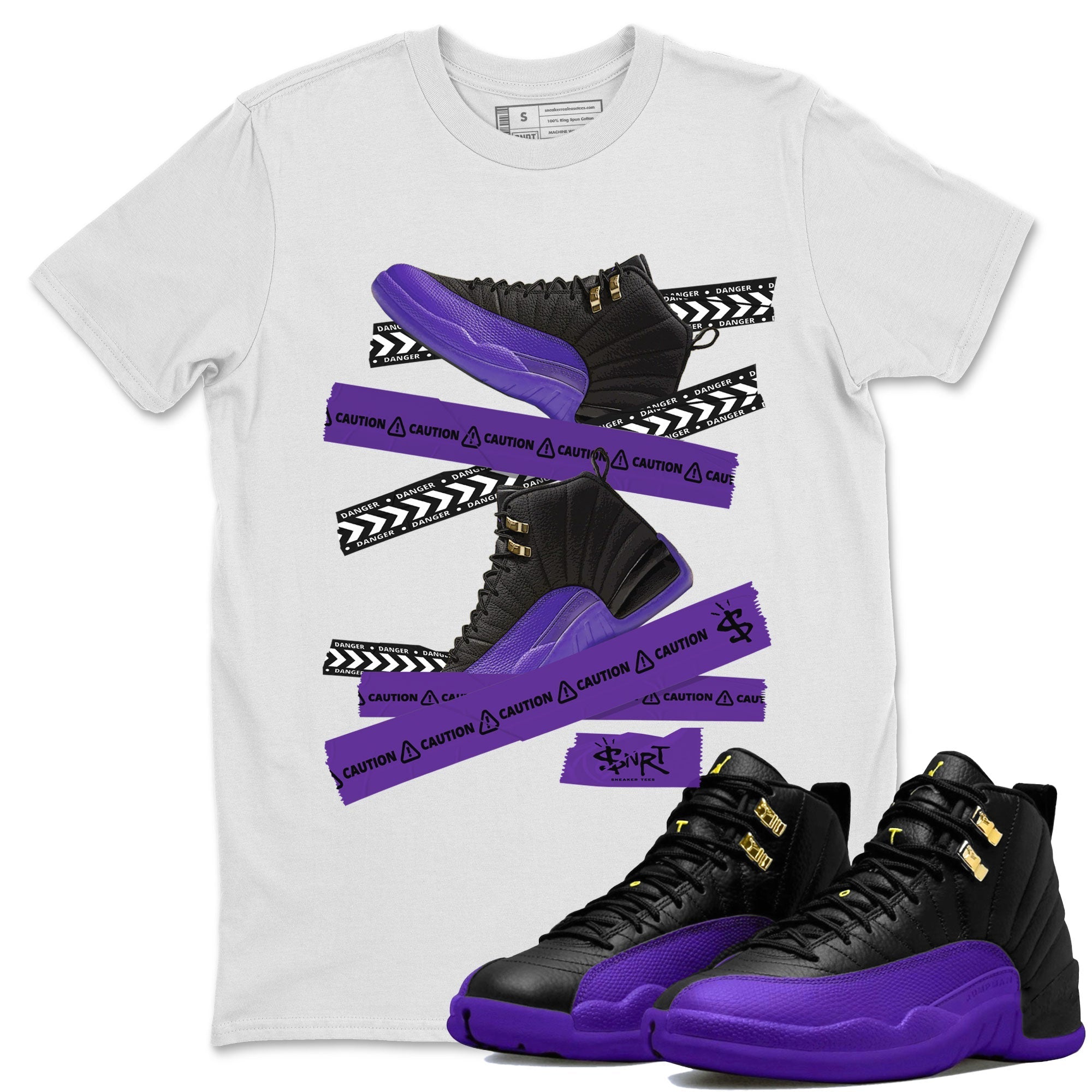 Caution Tape Unisex Tops - Air Jordan 12 Field Purple