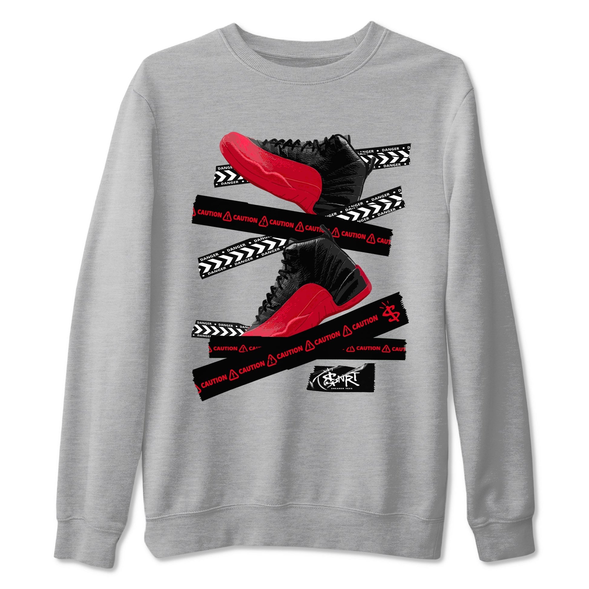 Caution Tape Sneaker Tees - Air Jordan 12 Flu Game