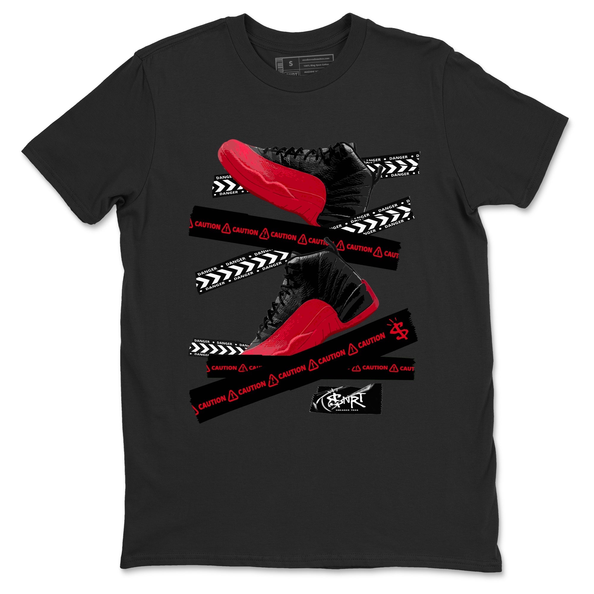 Caution Tape Sneaker Tees - Air Jordan 12 Flu Game