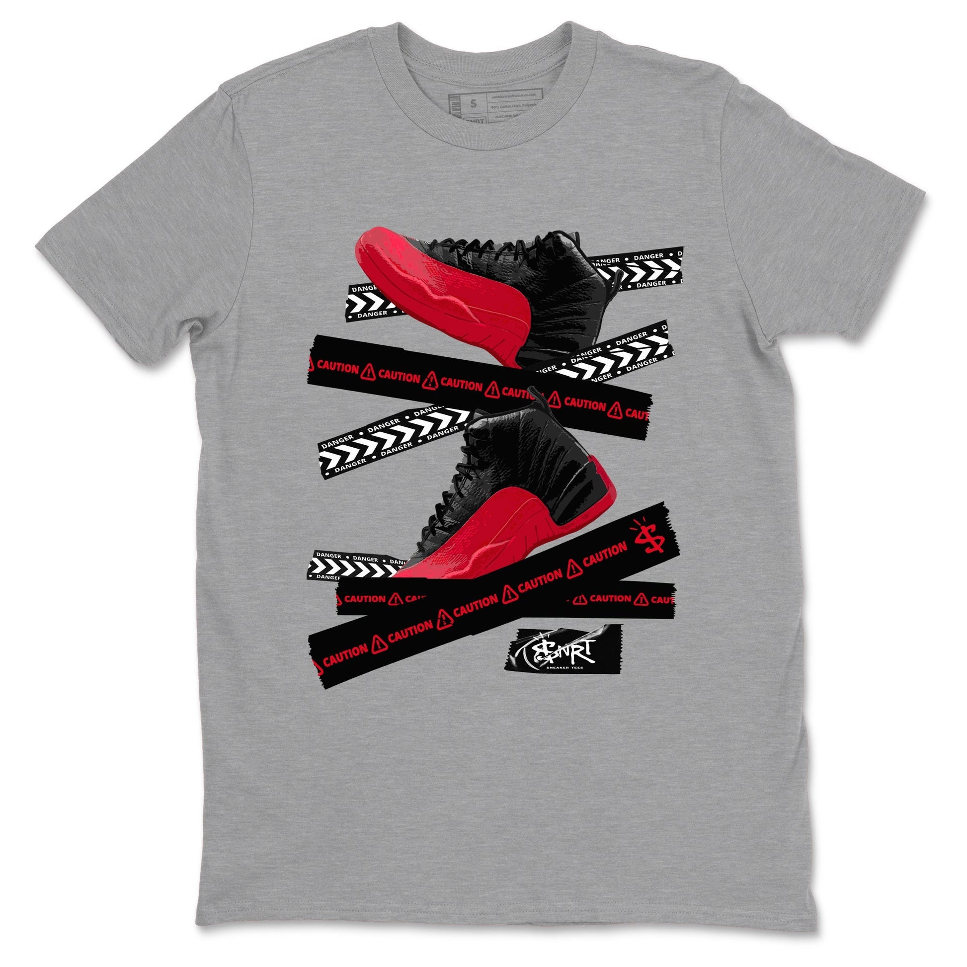 Caution Tape Sneaker Tees - Air Jordan 12 Flu Game