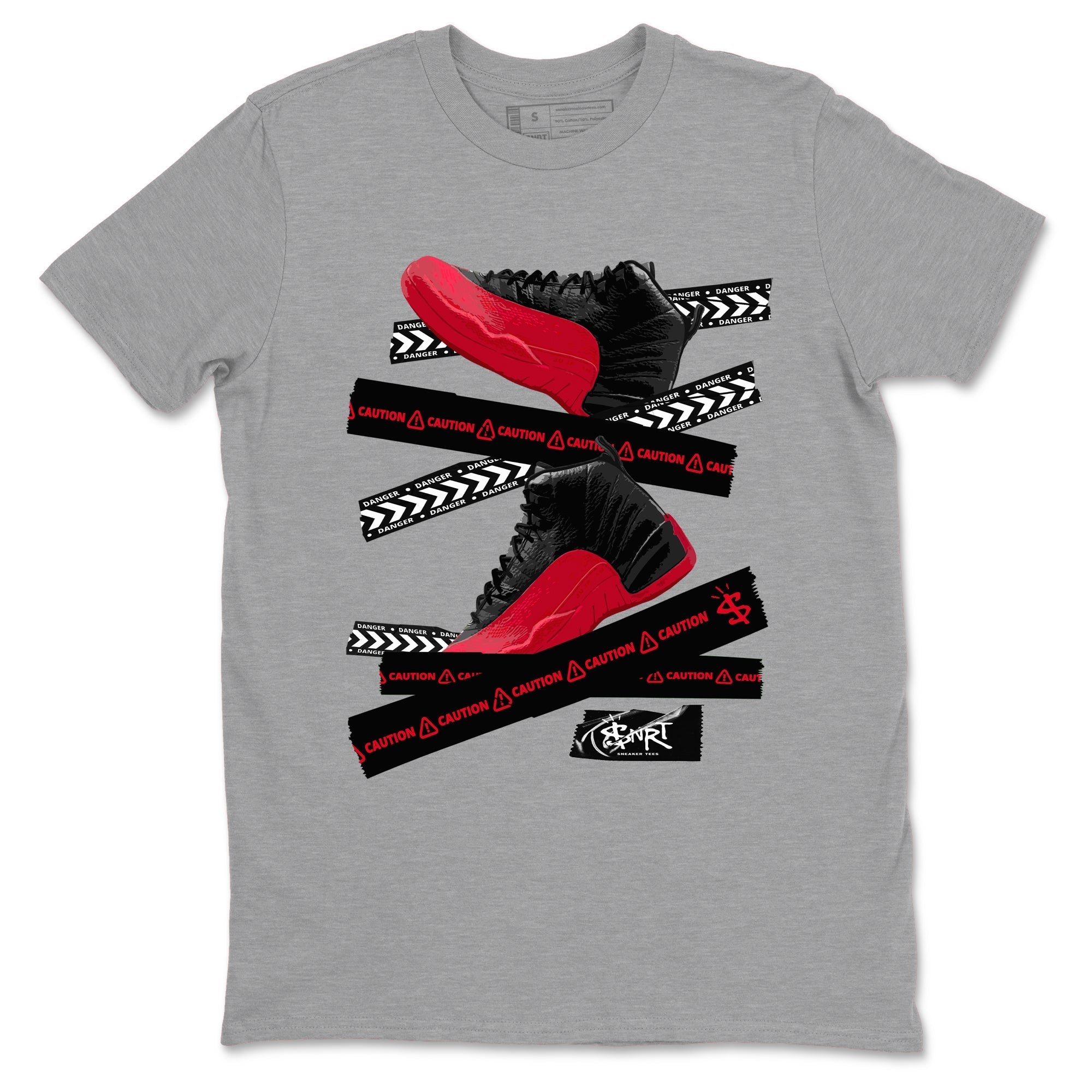Caution Tape Sneaker Tees - Air Jordan 12 Flu Game