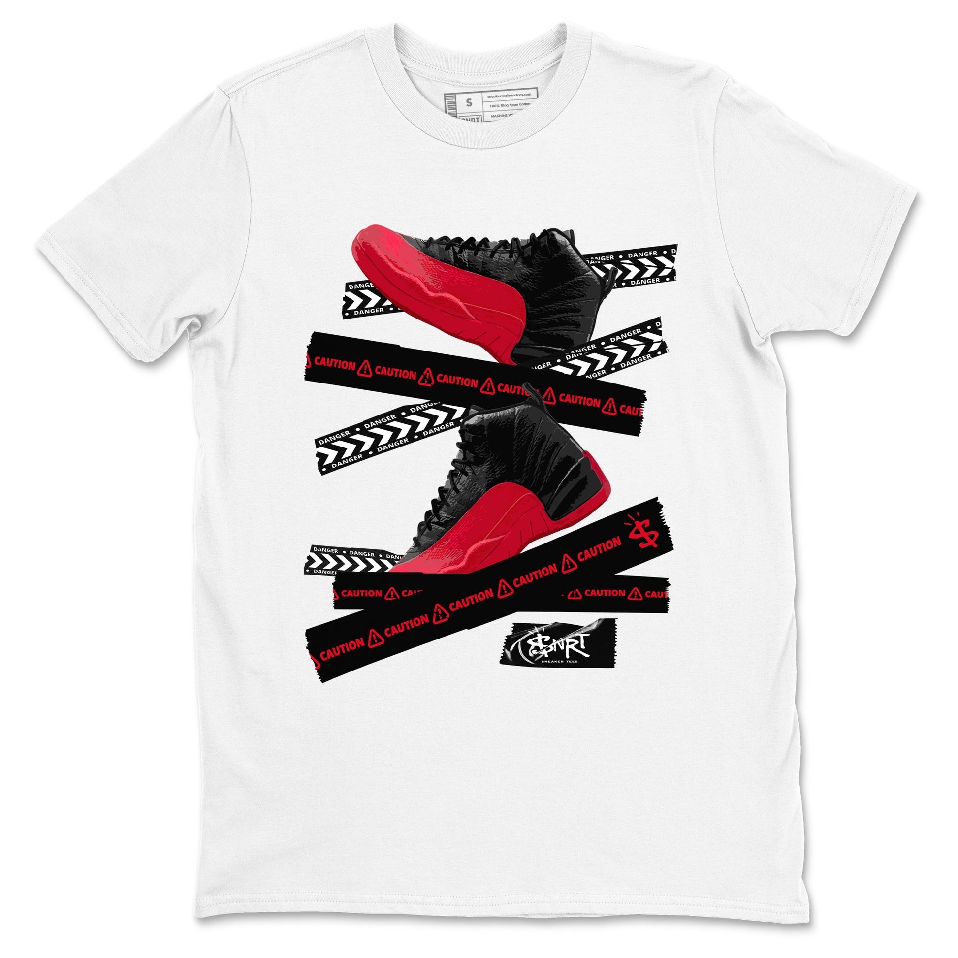 Caution Tape Sneaker Tees - Air Jordan 12 Flu Game