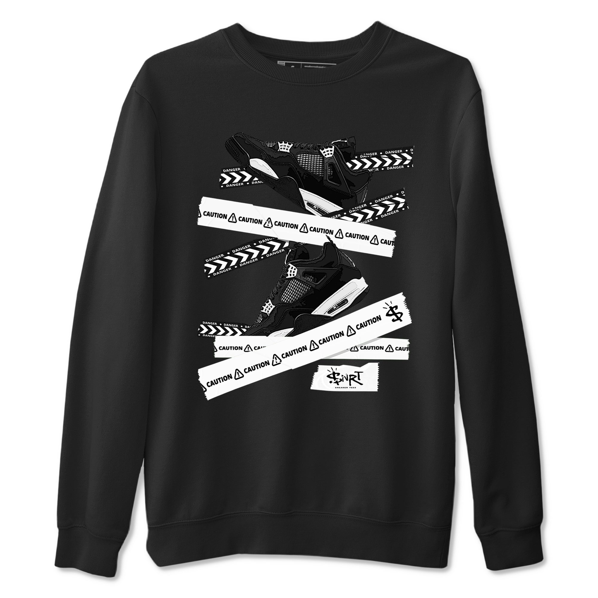 Caution Tape Sneaker Tees - Air Jordan 4 White Thunder