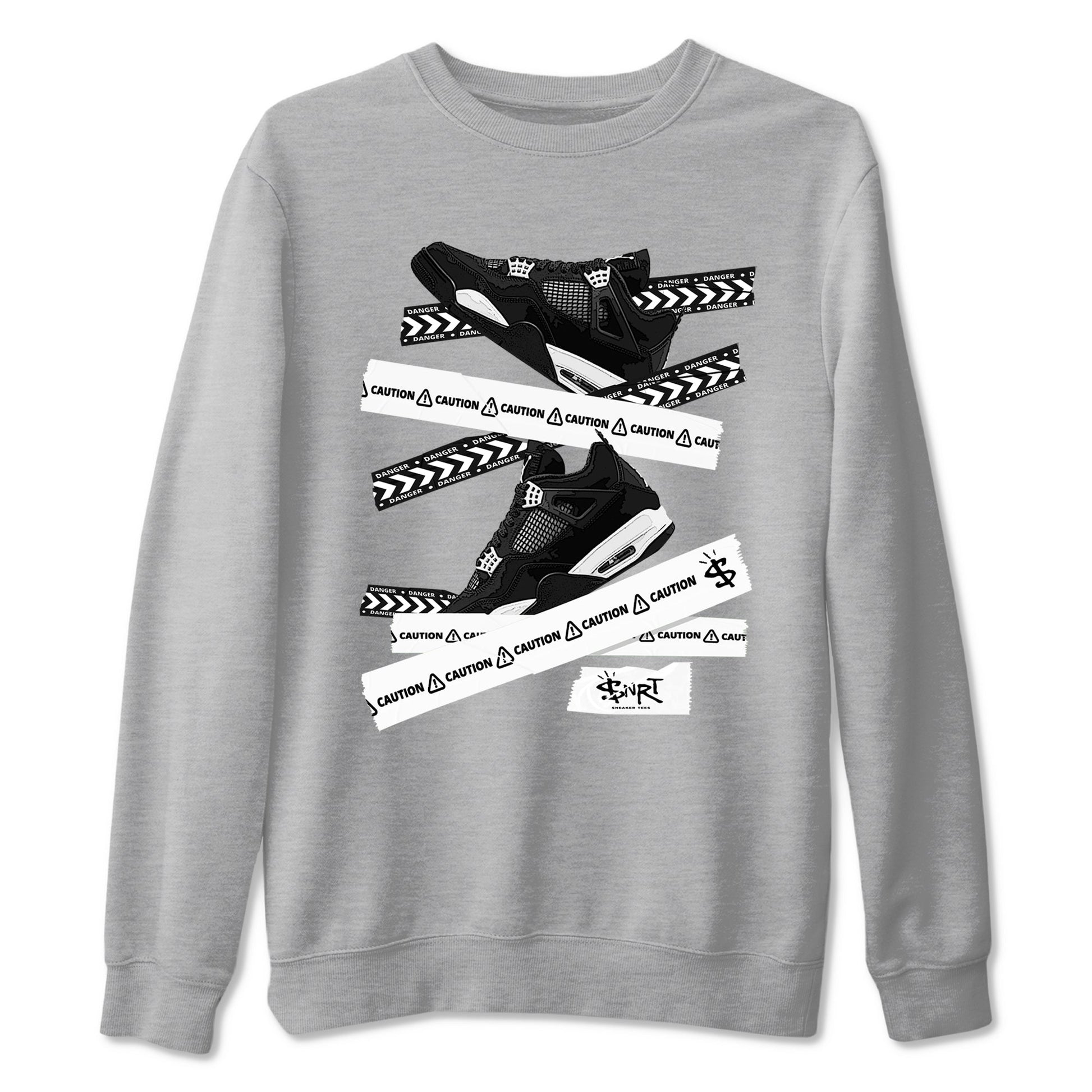 Caution Tape Sneaker Tees - Air Jordan 4 White Thunder