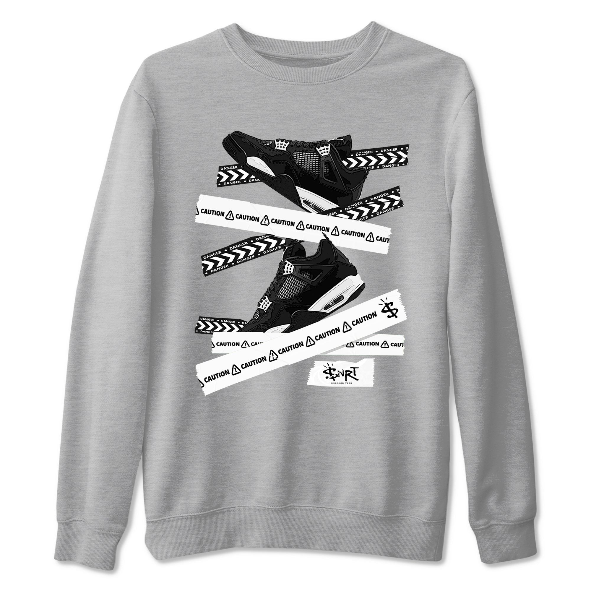 Caution Tape Sneaker Tees - Air Jordan 4 White Thunder
