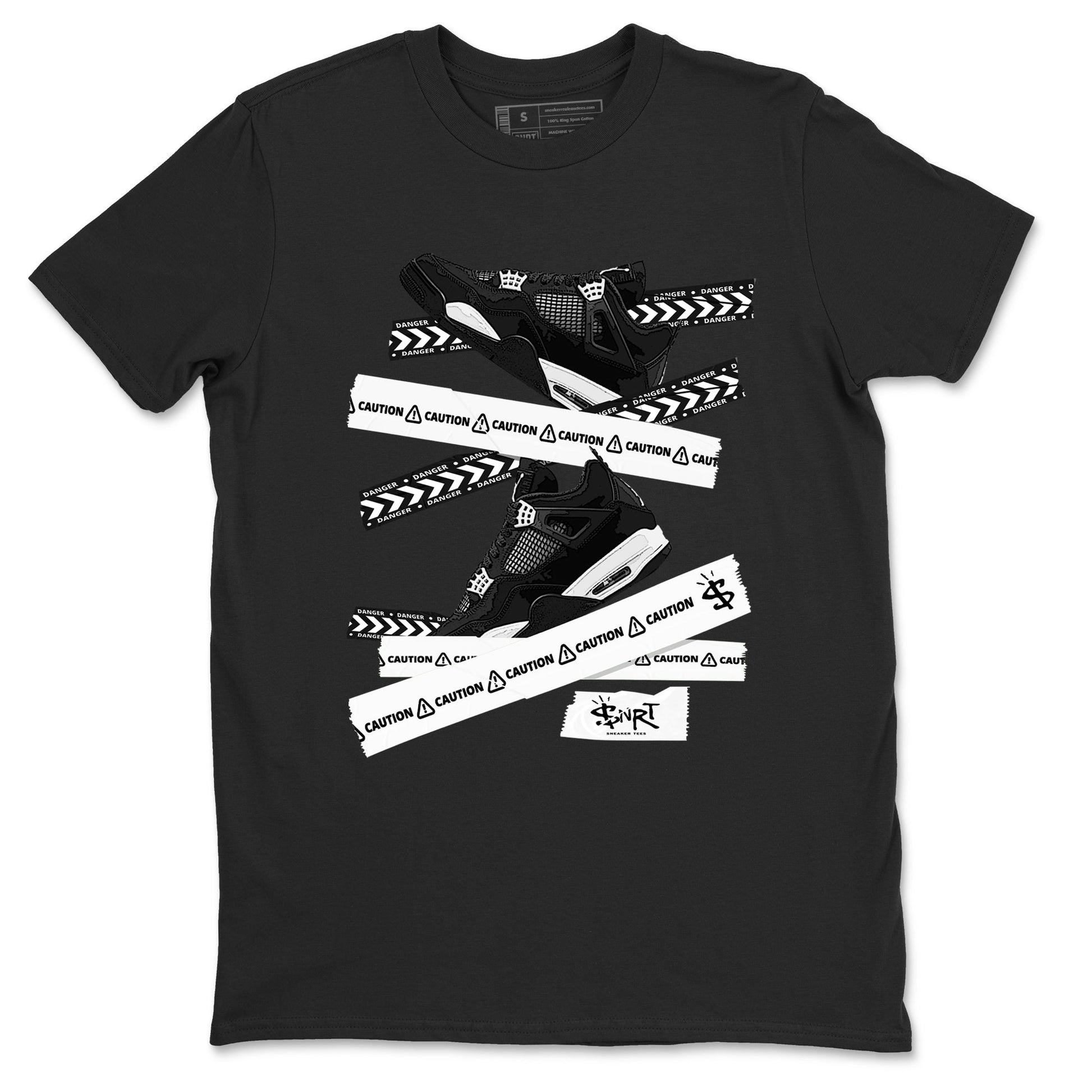 Caution Tape Sneaker Tees - Air Jordan 4 White Thunder