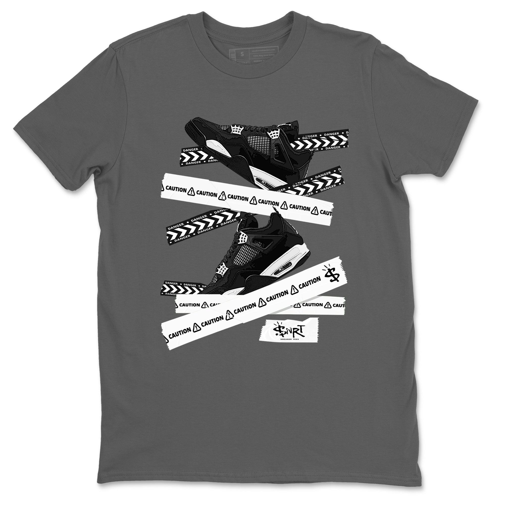 Caution Tape Sneaker Tees - Air Jordan 4 White Thunder