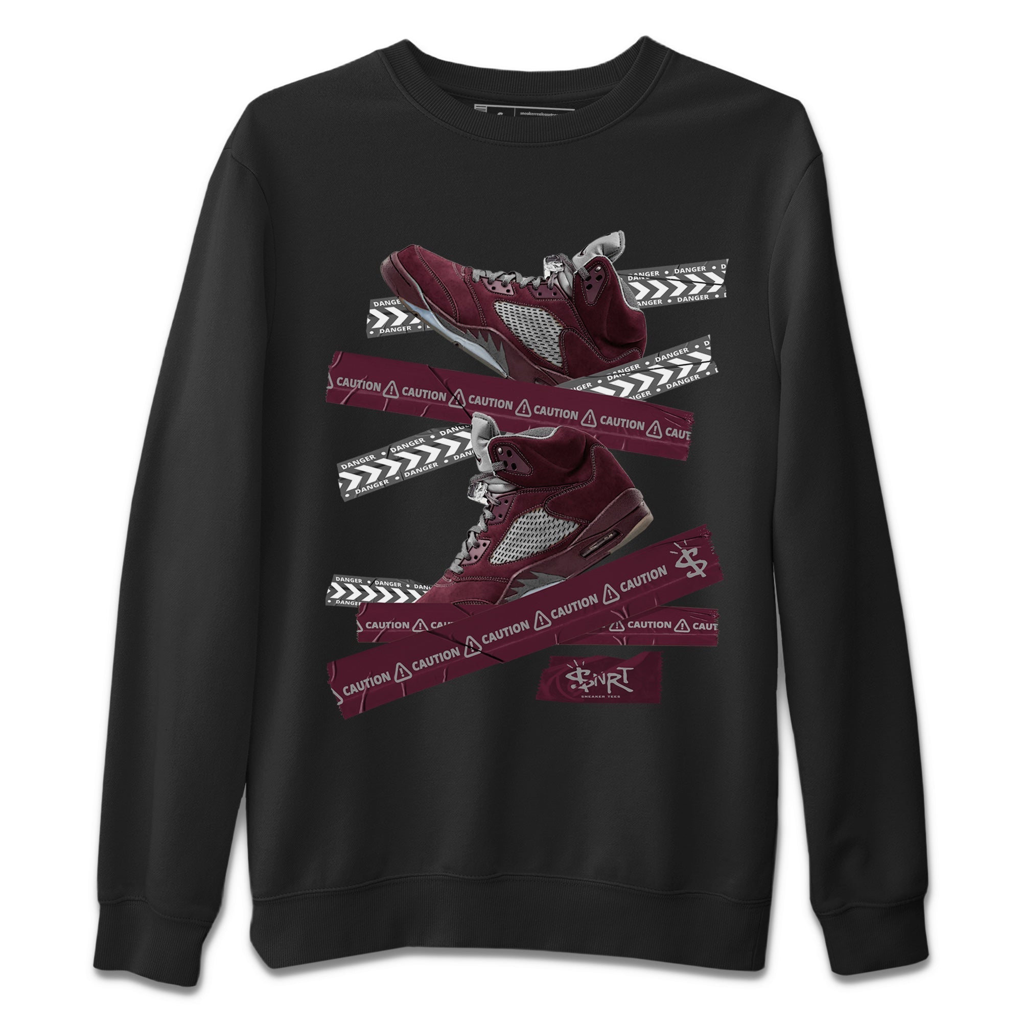 Caution Tape Unisex Tops - Air Jordan 5 Burgundy