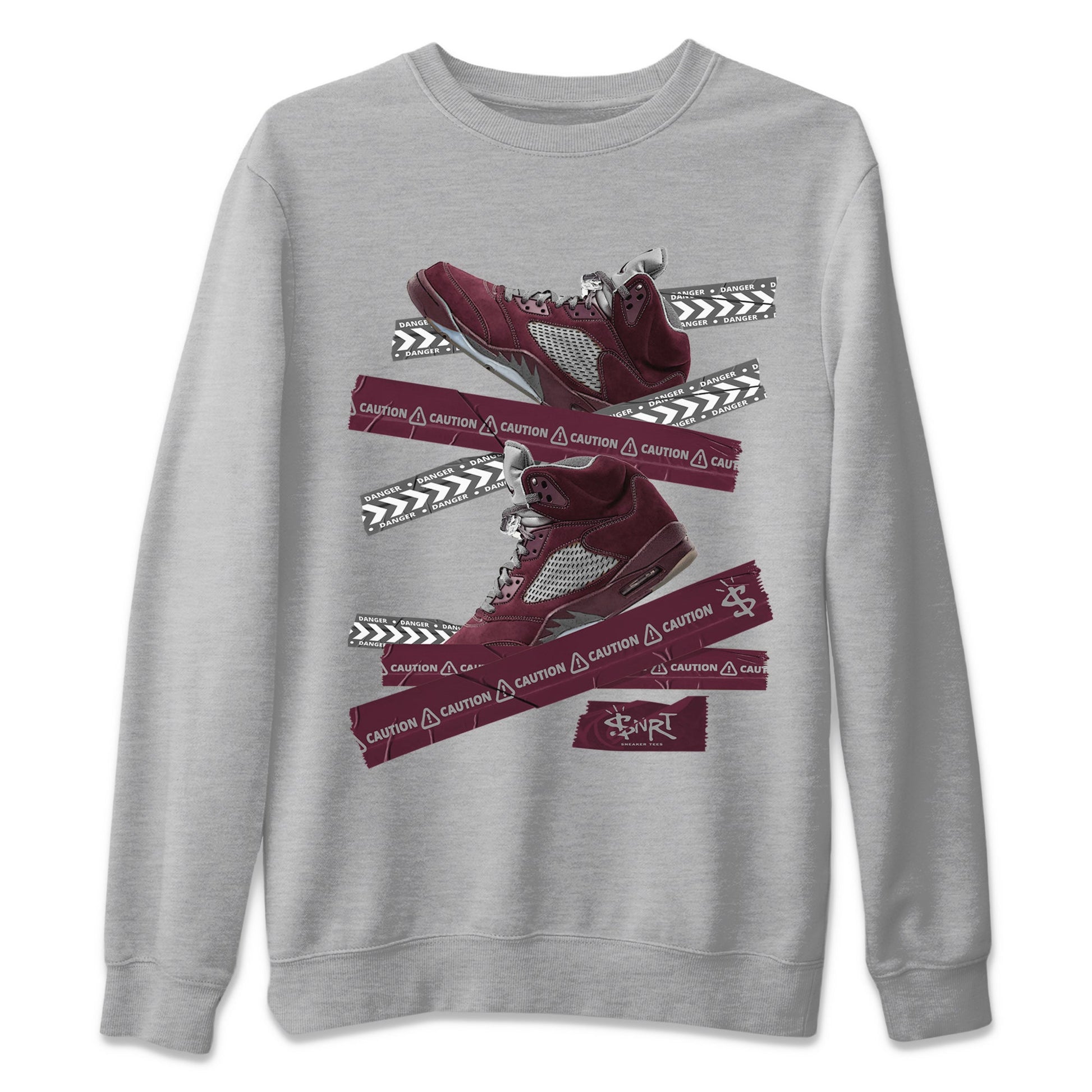 Caution Tape Unisex Tops - Air Jordan 5 Burgundy