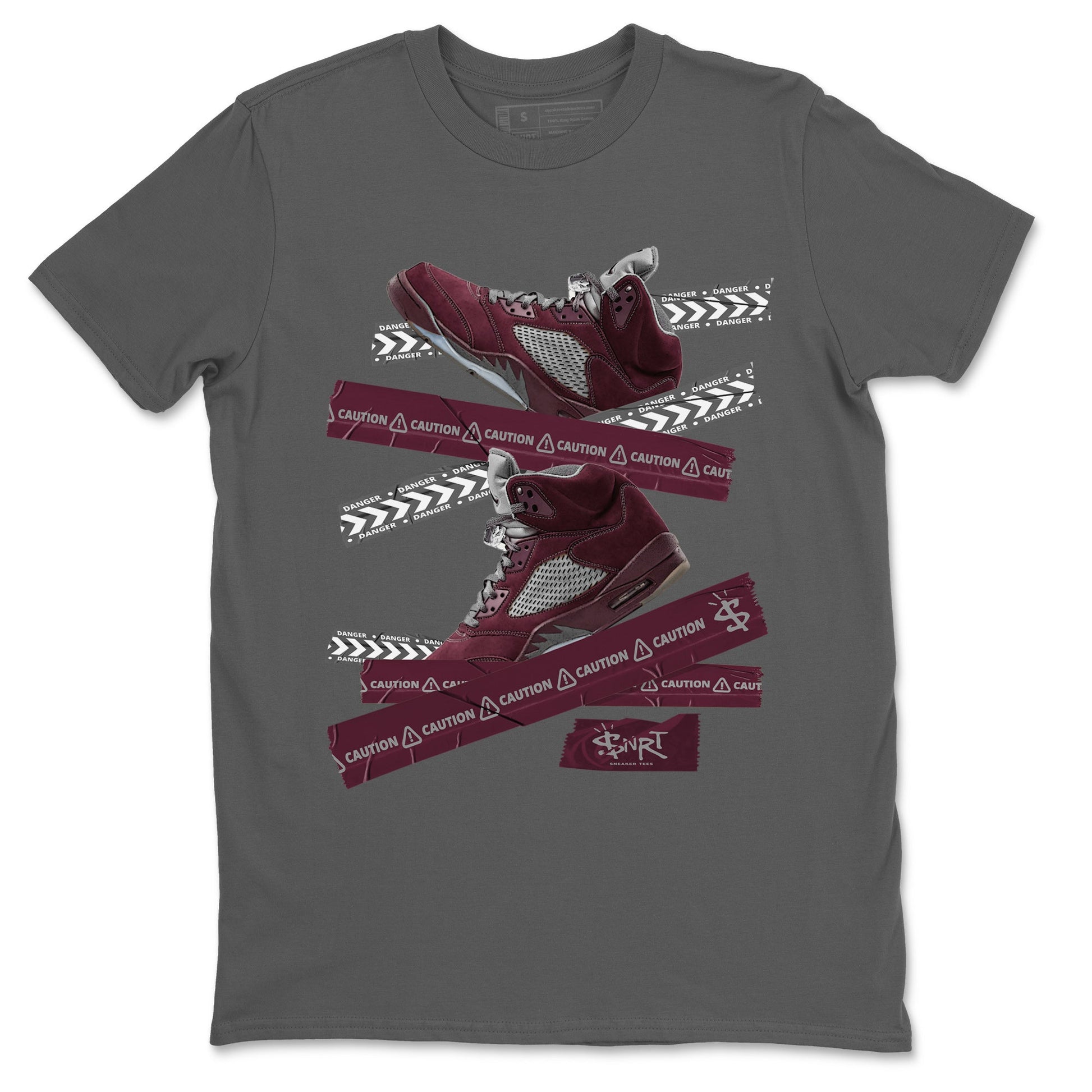 Caution Tape Unisex Tops - Air Jordan 5 Burgundy
