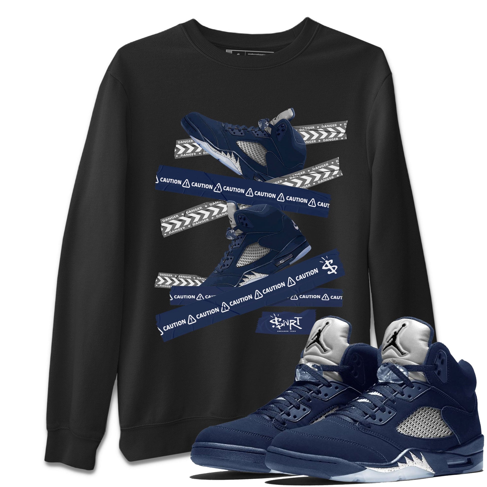 Caution Tape Unisex Tops - Air Jordan 5 Georgetown