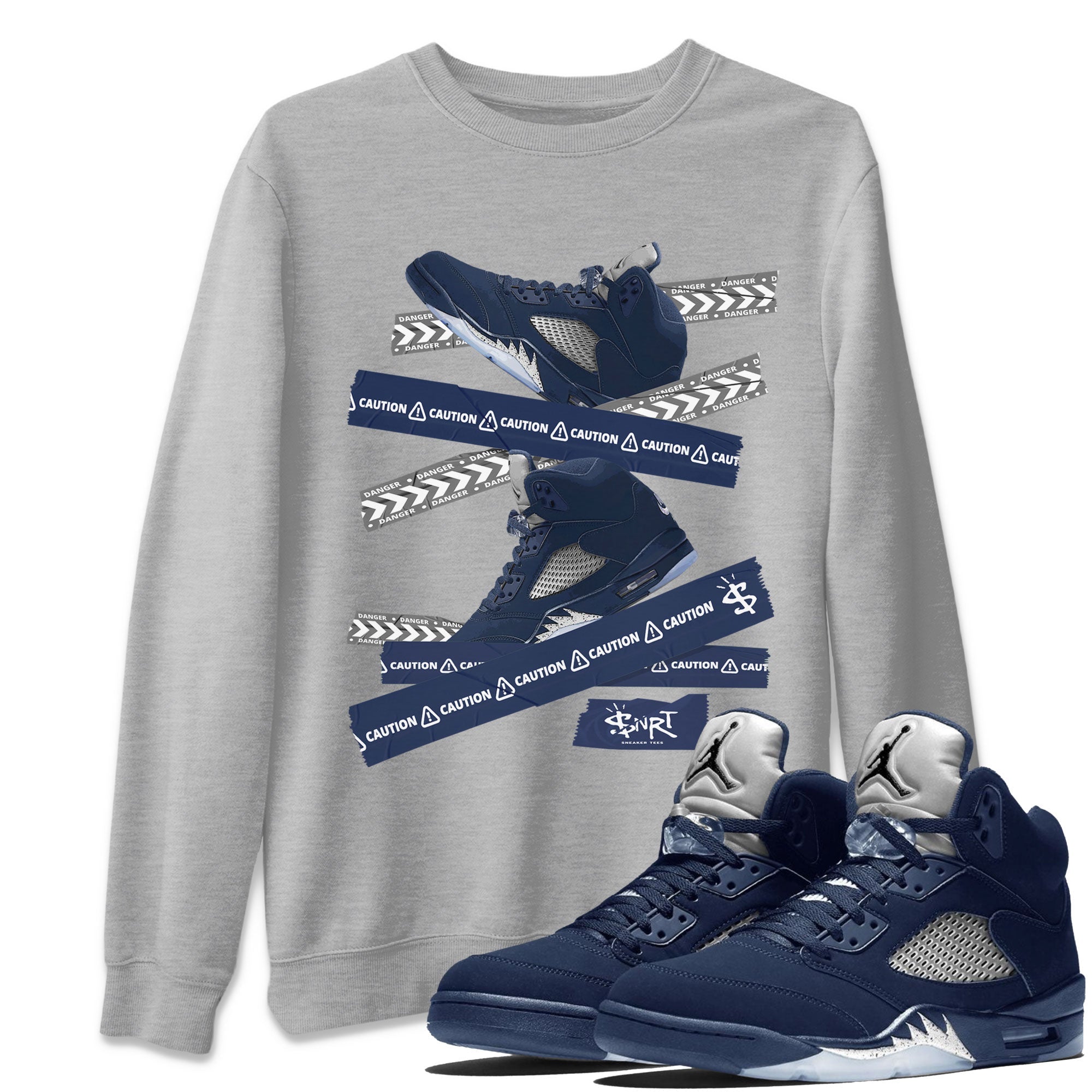 Caution Tape Unisex Tops - Air Jordan 5 Georgetown
