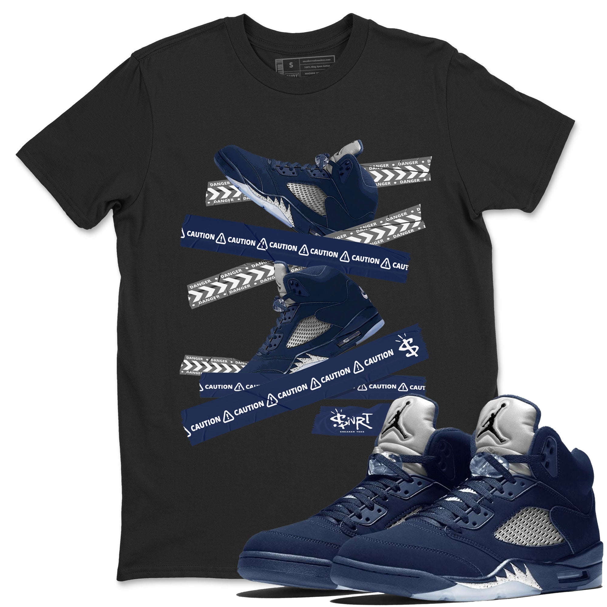 Caution Tape Unisex Tops - Air Jordan 5 Georgetown
