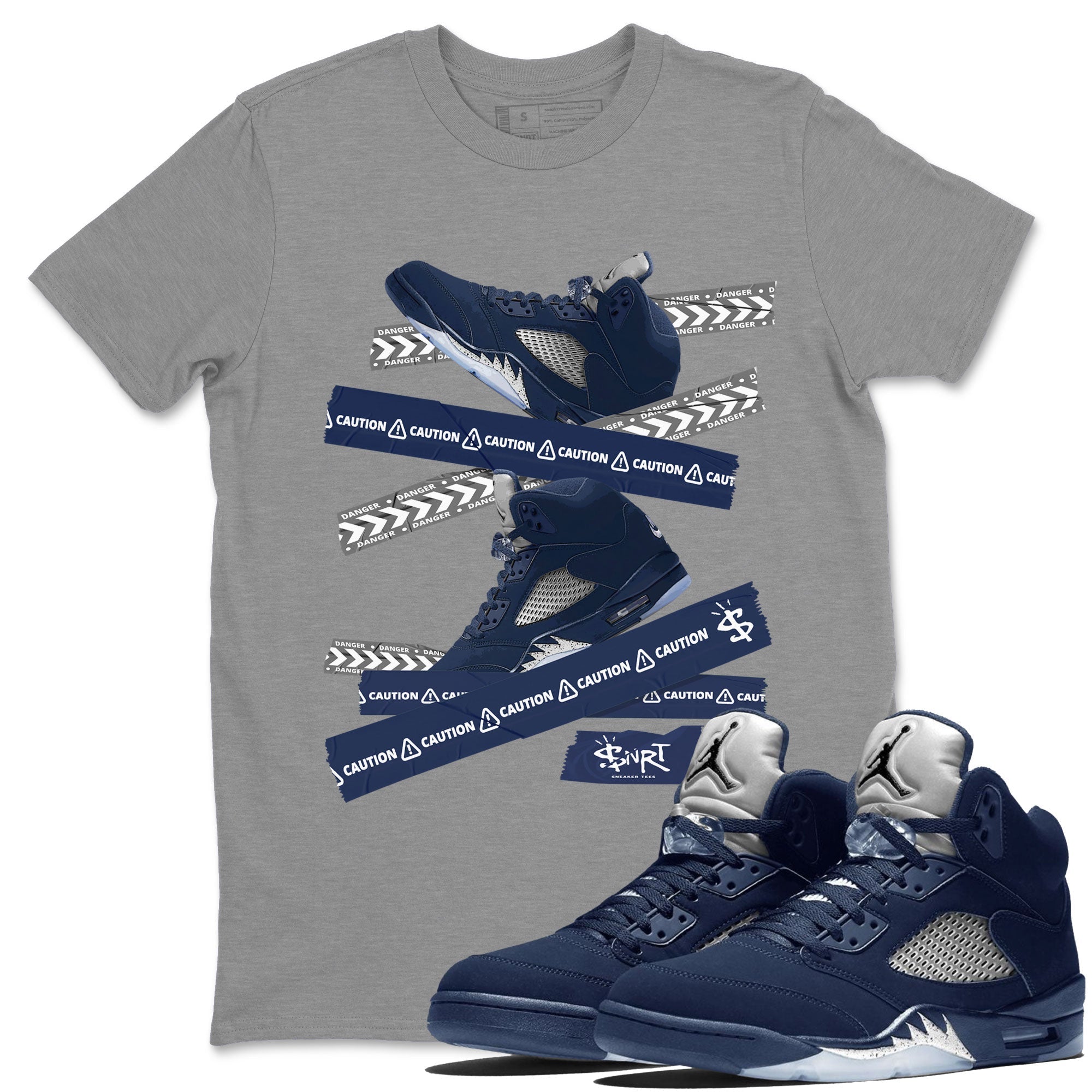 Caution Tape Unisex Tops - Air Jordan 5 Georgetown
