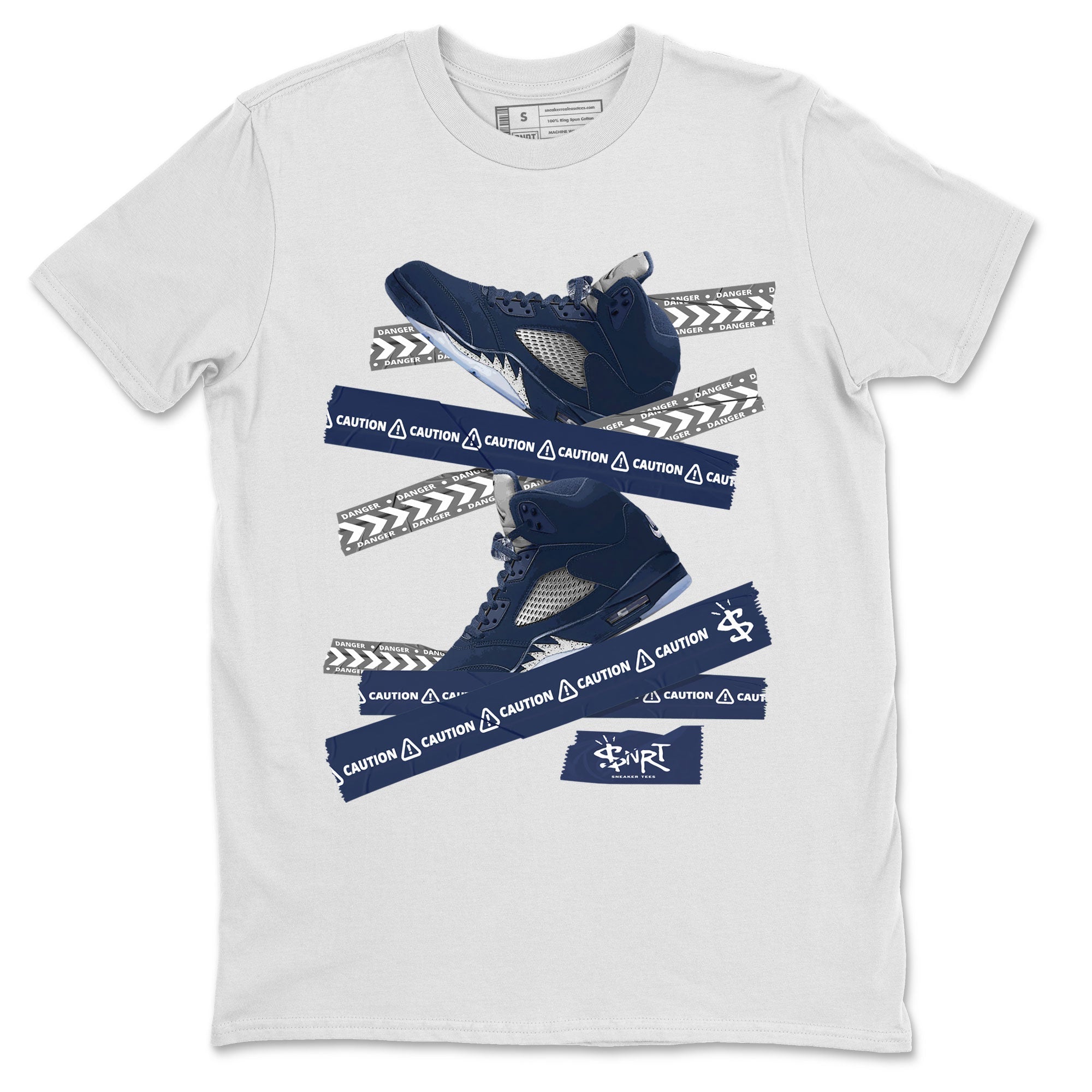 Caution Tape Unisex Tops - Air Jordan 5 Georgetown