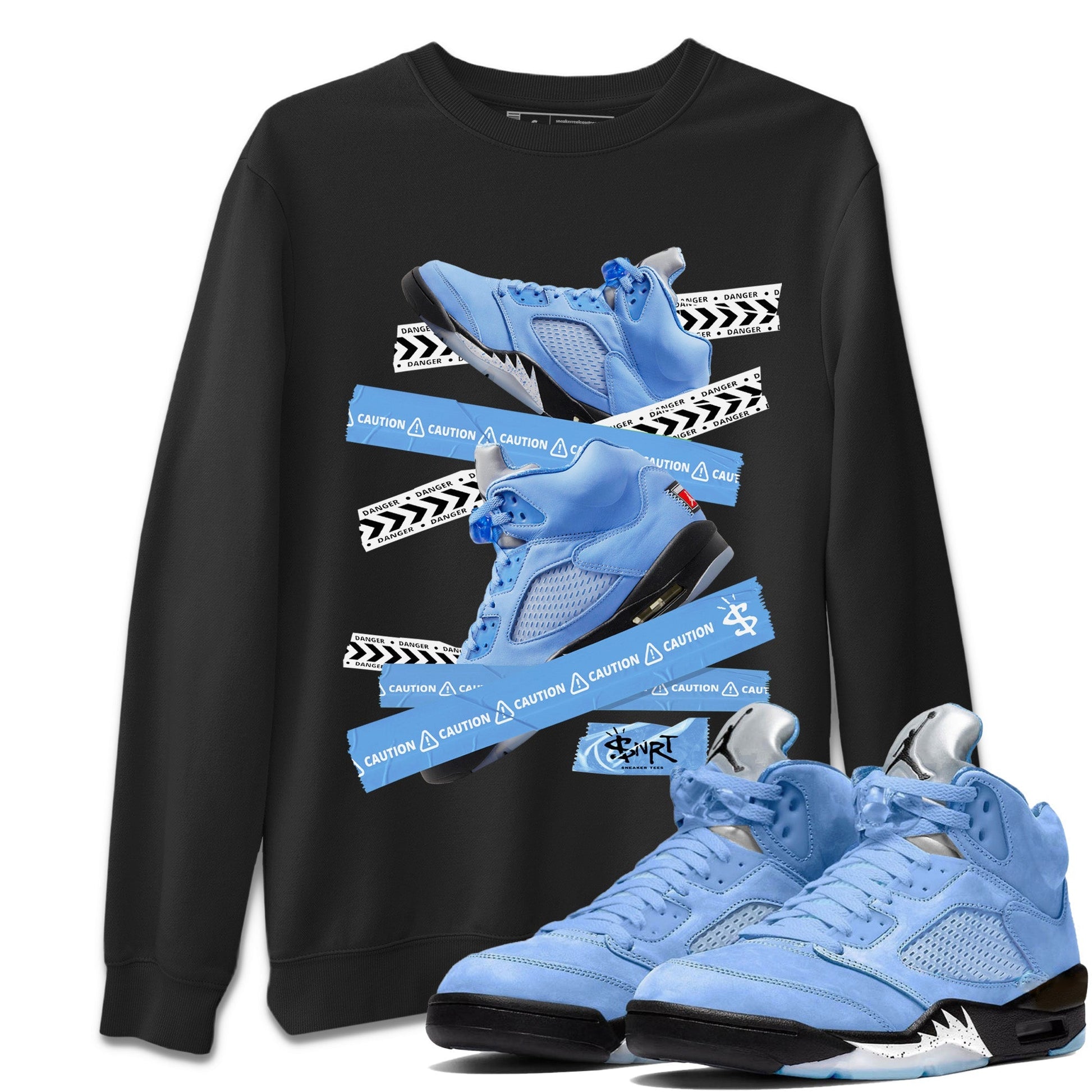 Caution Tape Unisex Tops - Air Jordan 5 UNC