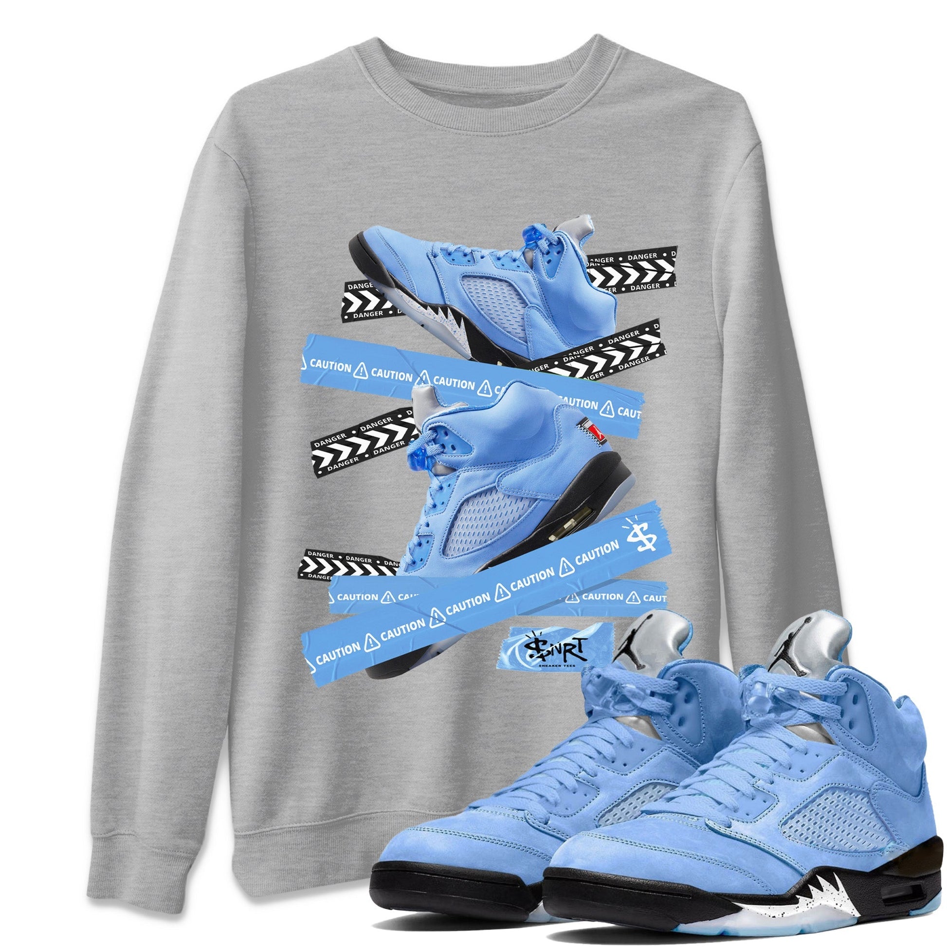 Caution Tape Unisex Tops - Air Jordan 5 UNC