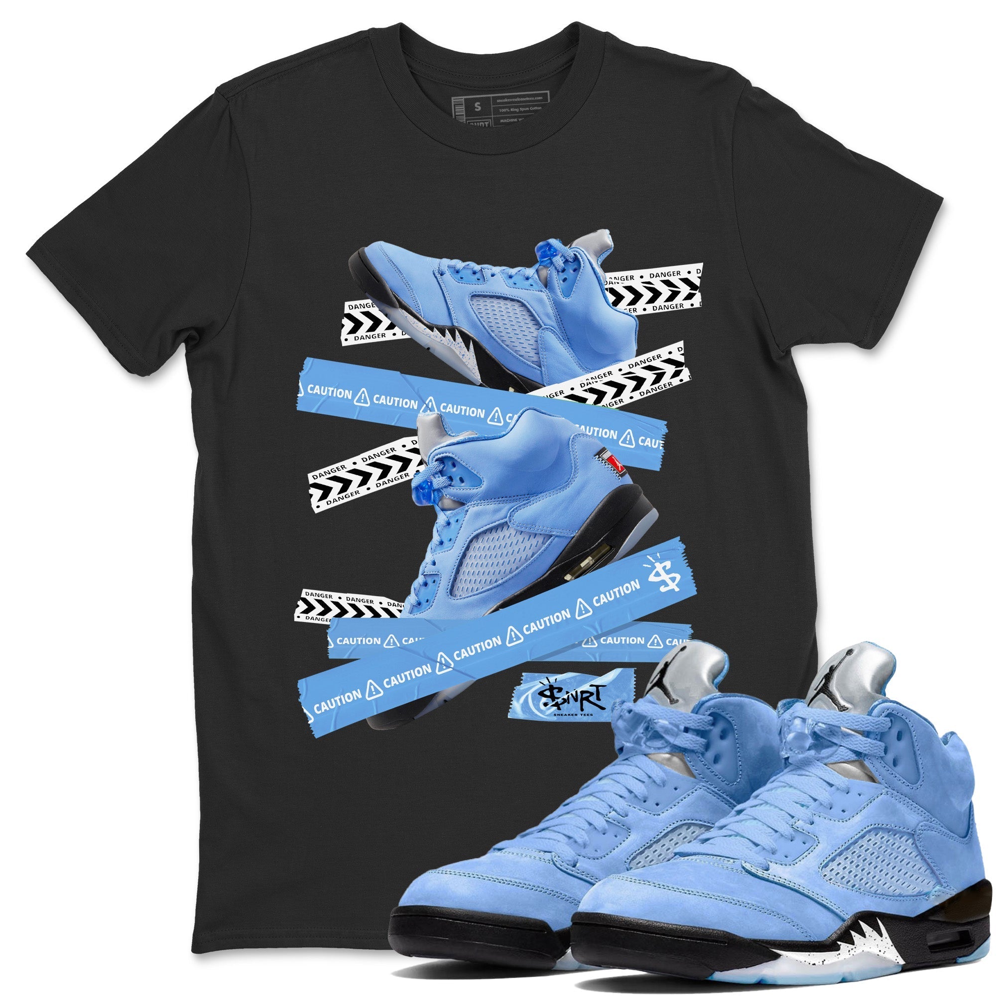 Caution Tape Unisex Tops - Air Jordan 5 UNC