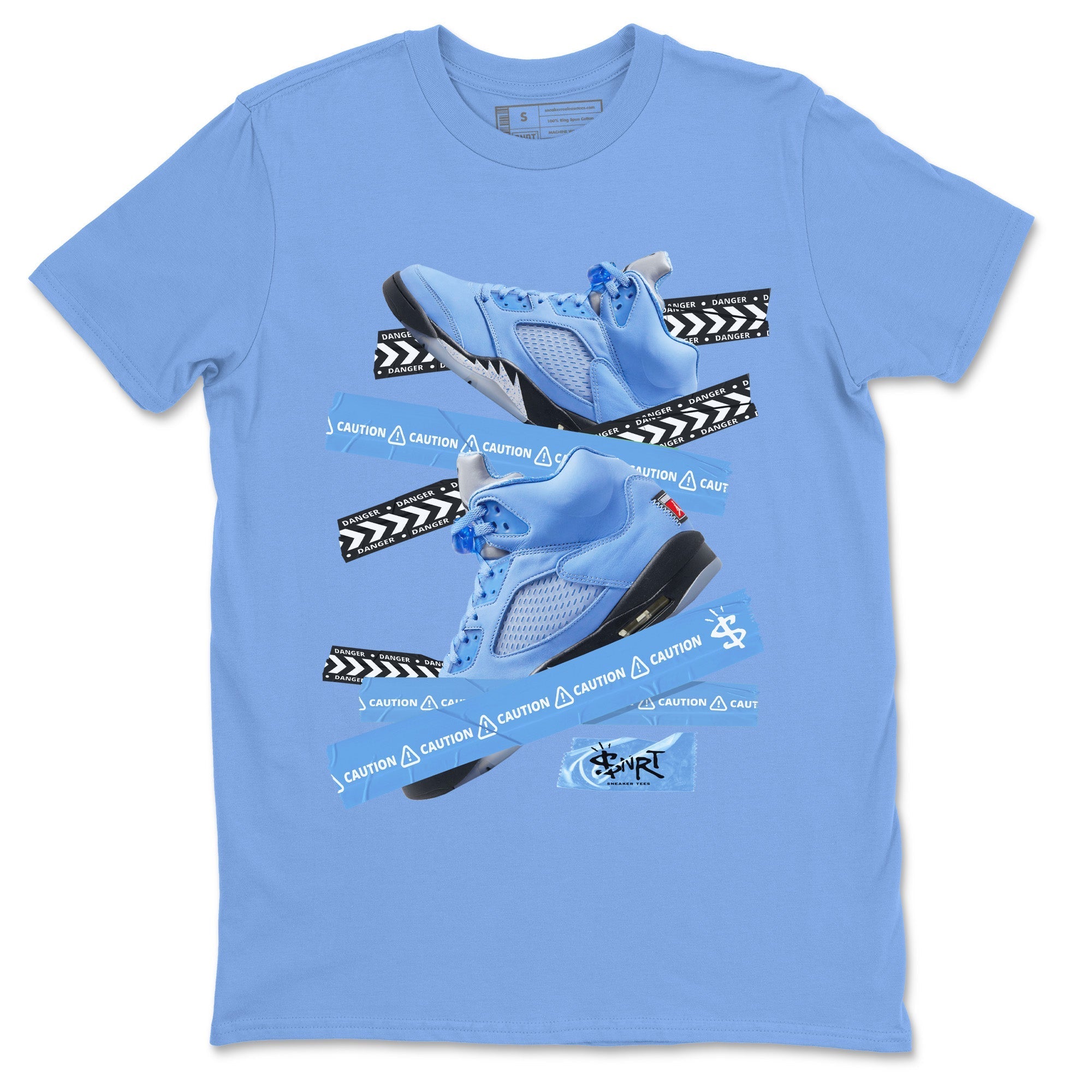 Caution Tape Unisex Tops - Air Jordan 5 UNC
