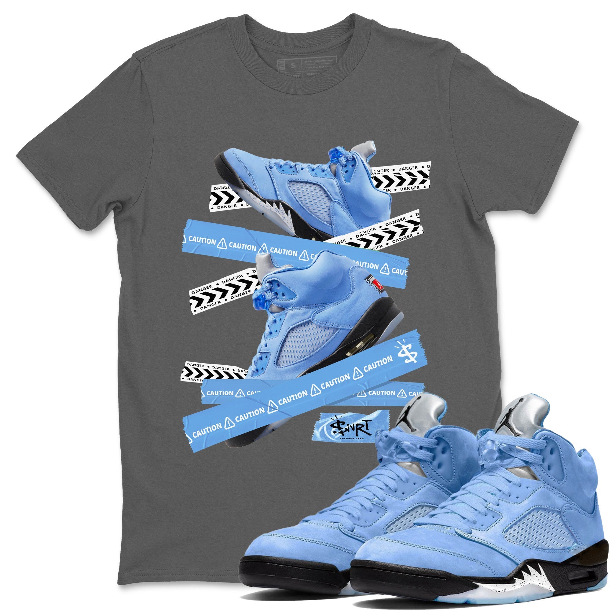 Caution Tape Unisex Tops - Air Jordan 5 UNC