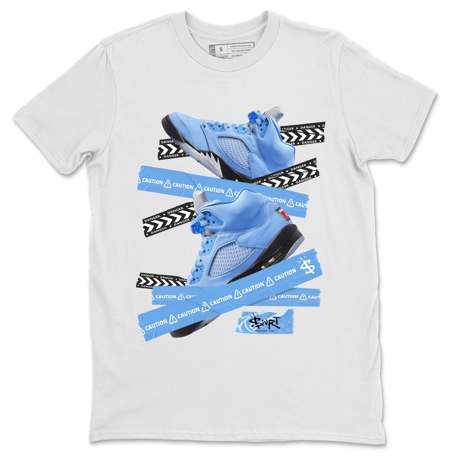 Caution Tape Unisex Tops - Air Jordan 5 UNC
