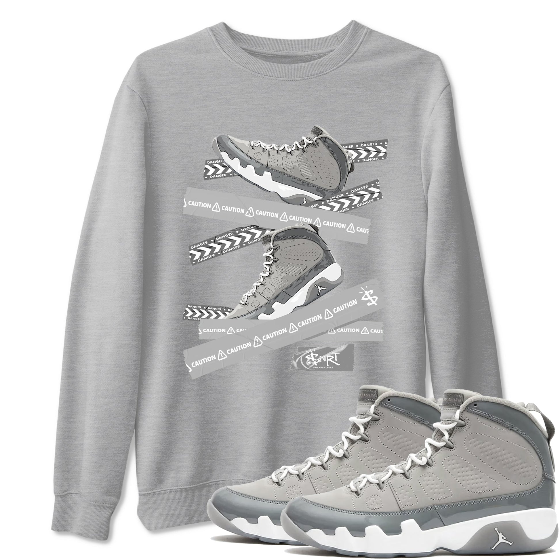 Caution Tape Sneaker Tees - Air Jordan 9 Cool Grey