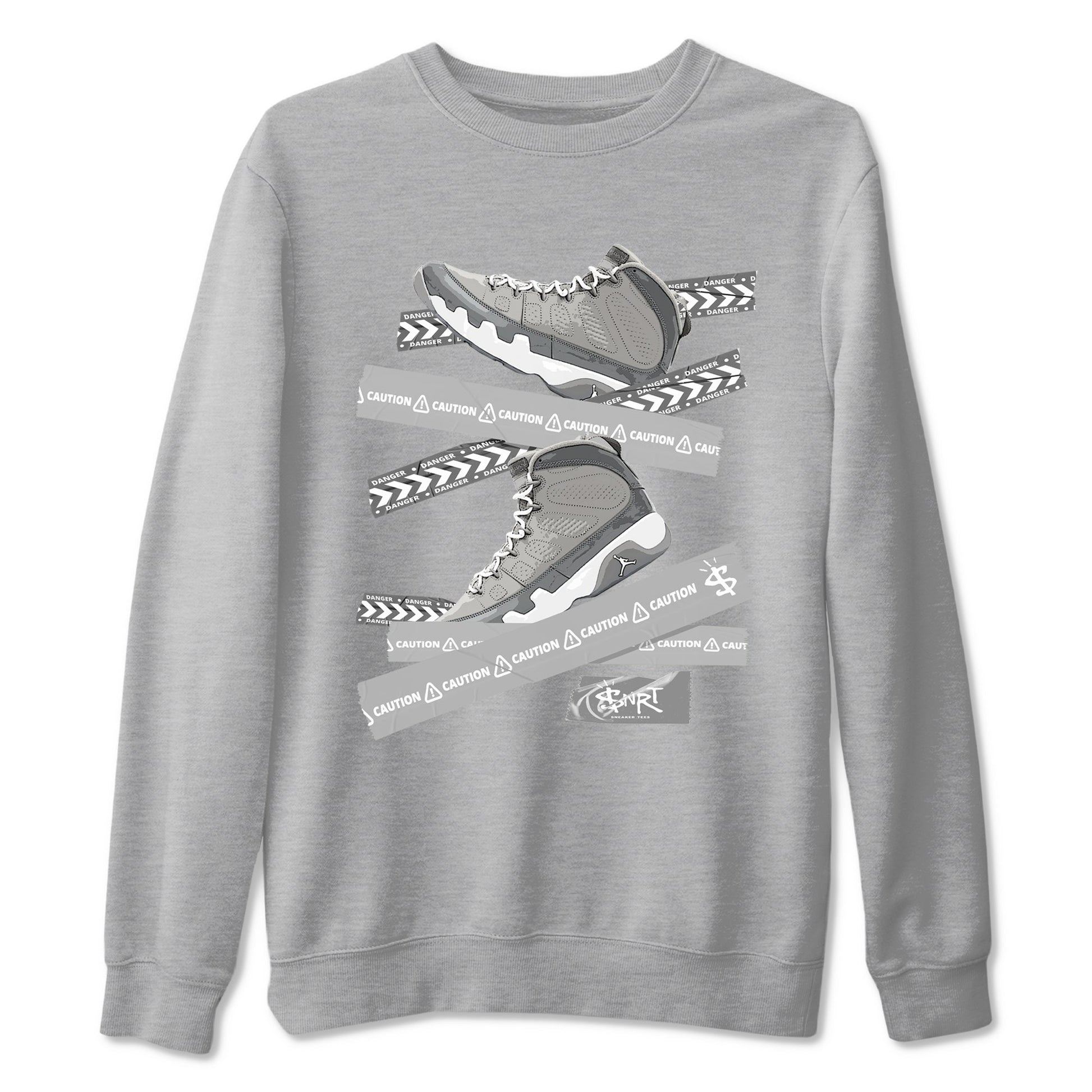 Caution Tape Sneaker Tees - Air Jordan 9 Cool Grey
