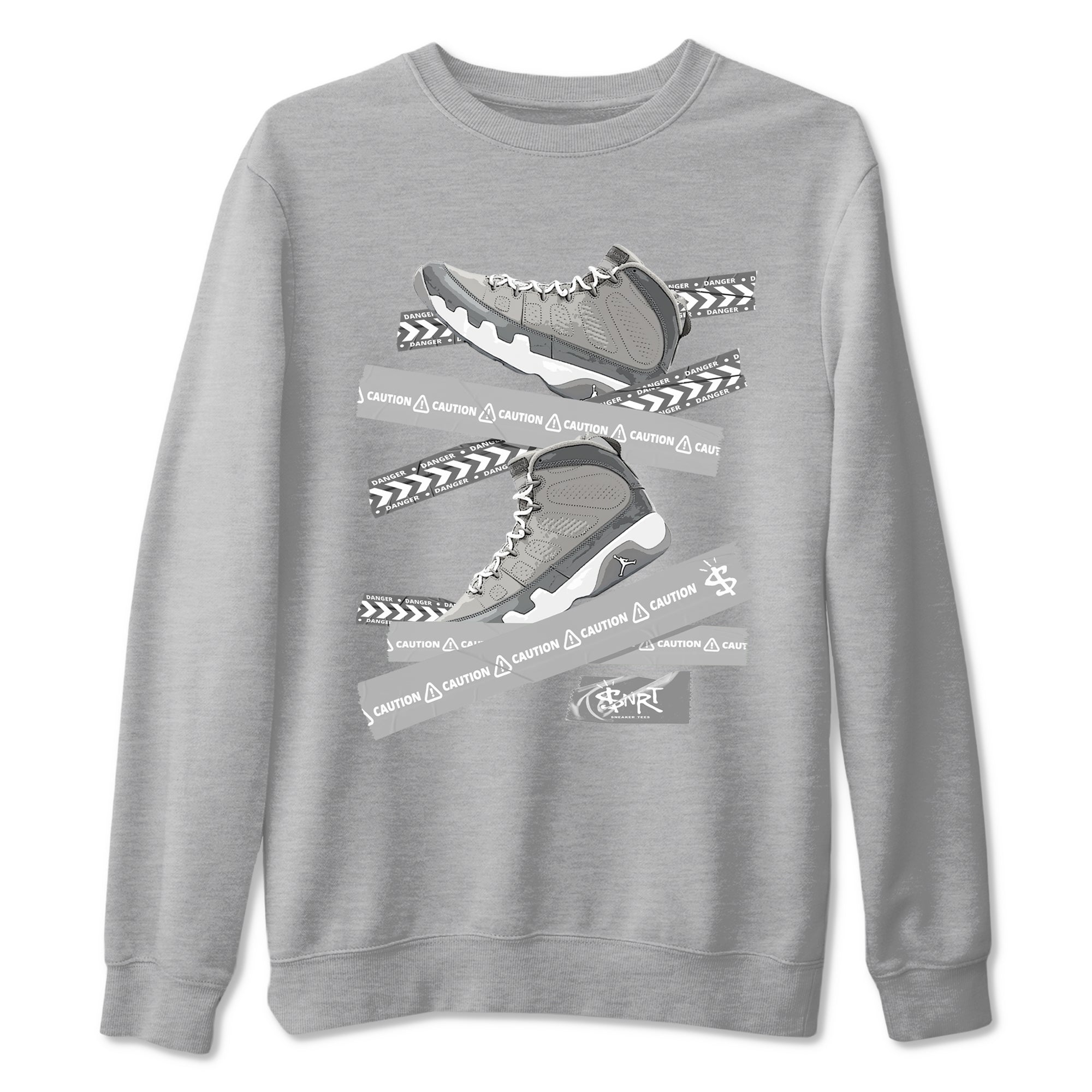 Caution Tape Sneaker Tees - Air Jordan 9 Cool Grey