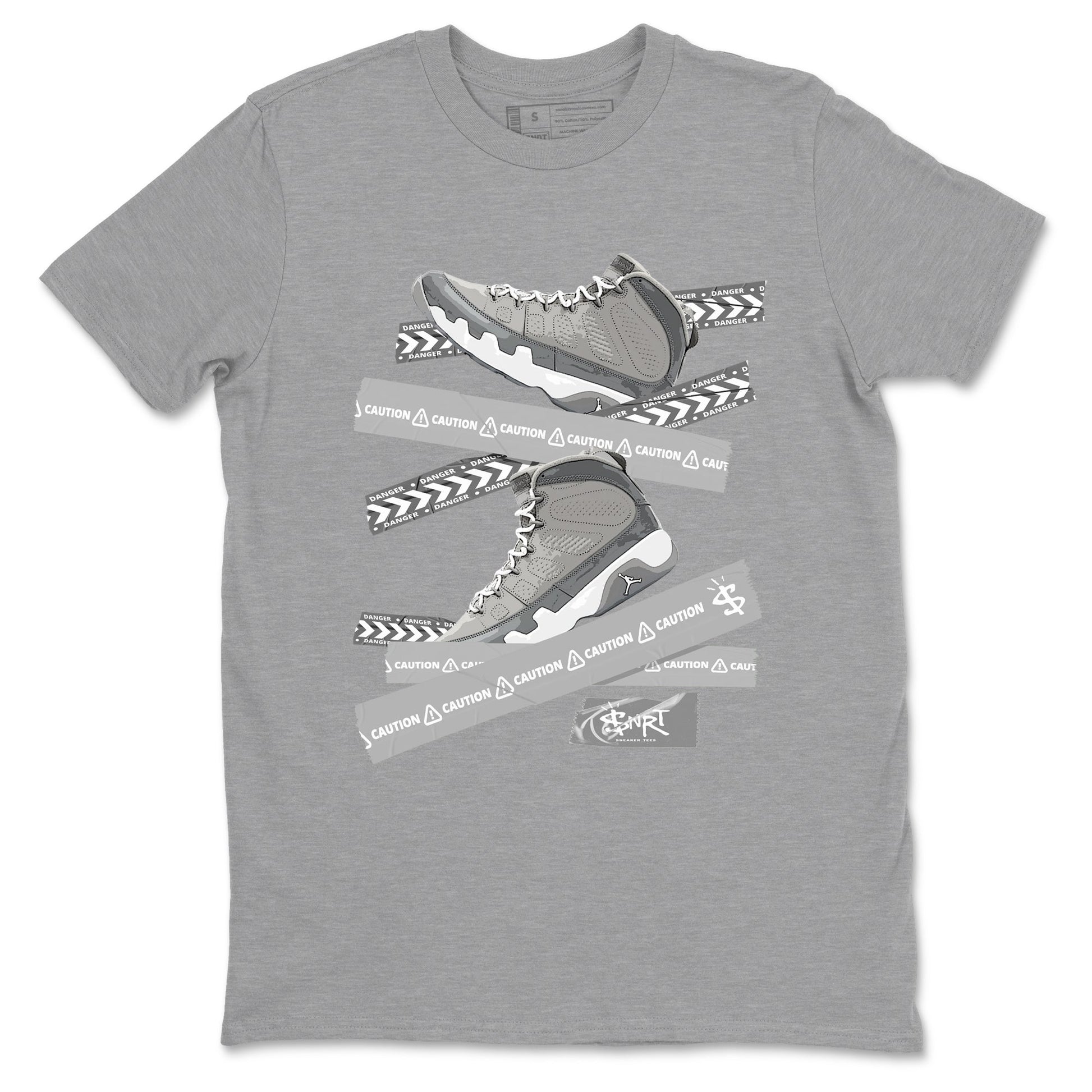 Caution Tape Sneaker Tees - Air Jordan 9 Cool Grey