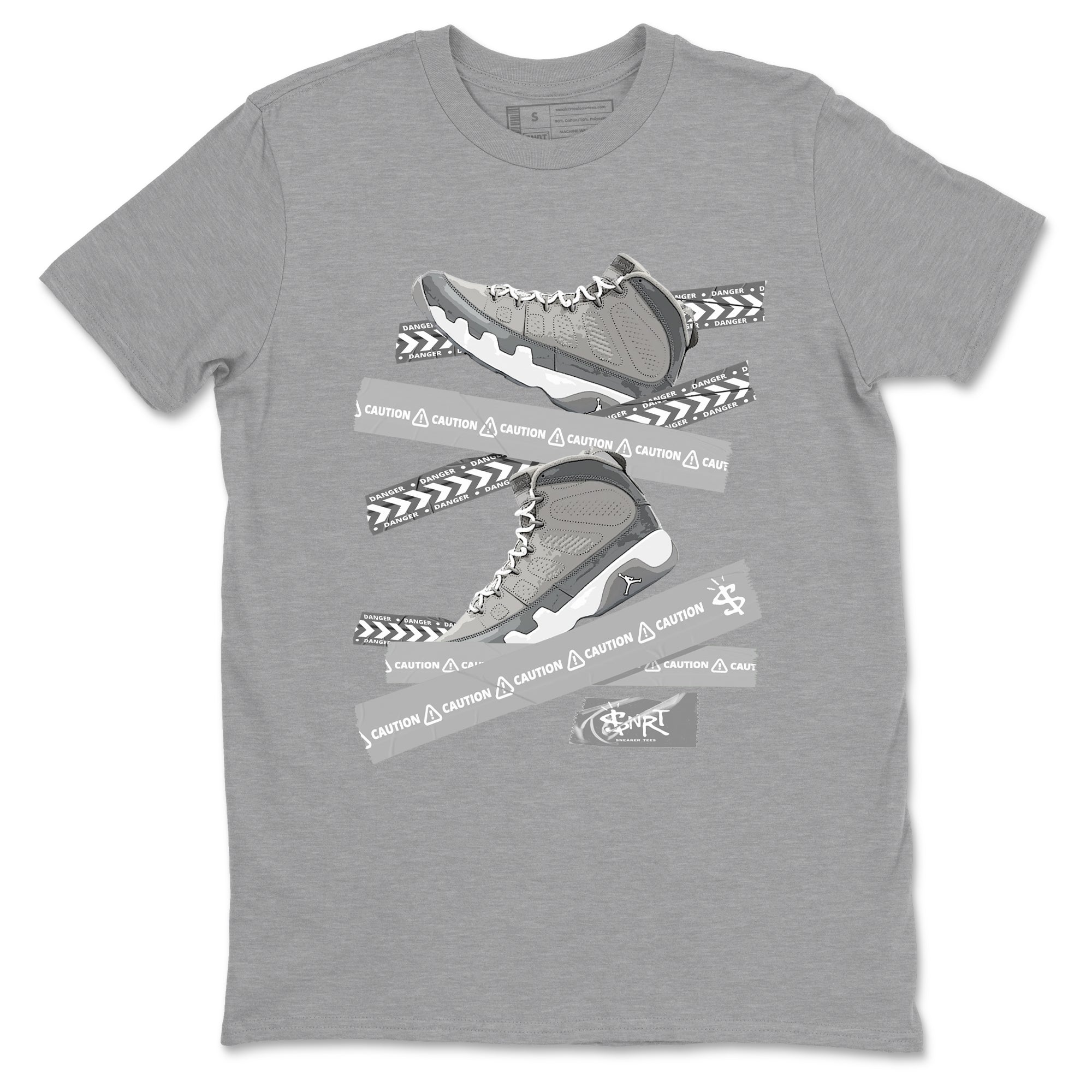 Caution Tape Sneaker Tees - Air Jordan 9 Cool Grey