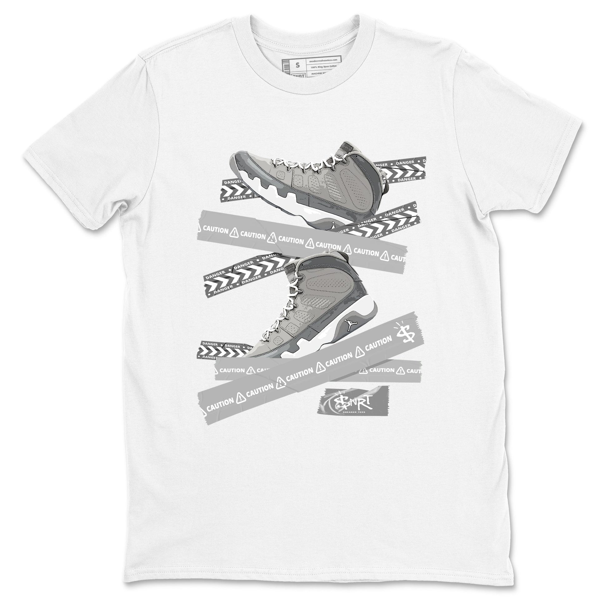 Caution Tape Sneaker Tees - Air Jordan 9 Cool Grey