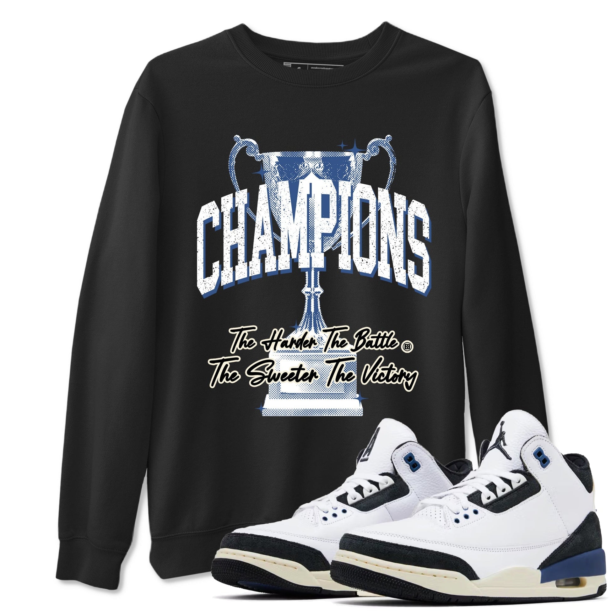 Champions Trophy Sneaker Tees - Air Jordan 3 A Ma Maniere x Diffused Blue