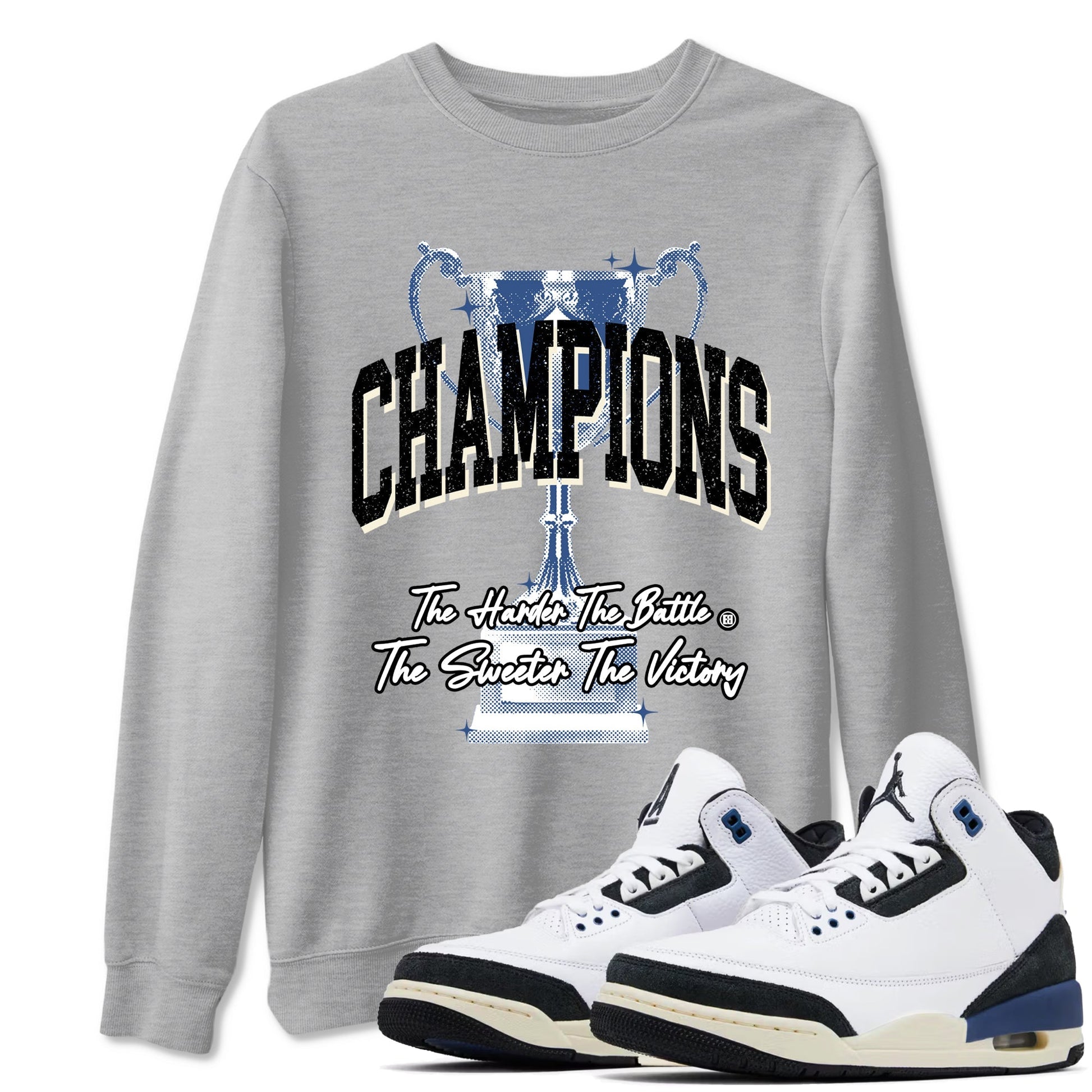 Champions Trophy Sneaker Tees - Air Jordan 3 A Ma Maniere x Diffused Blue