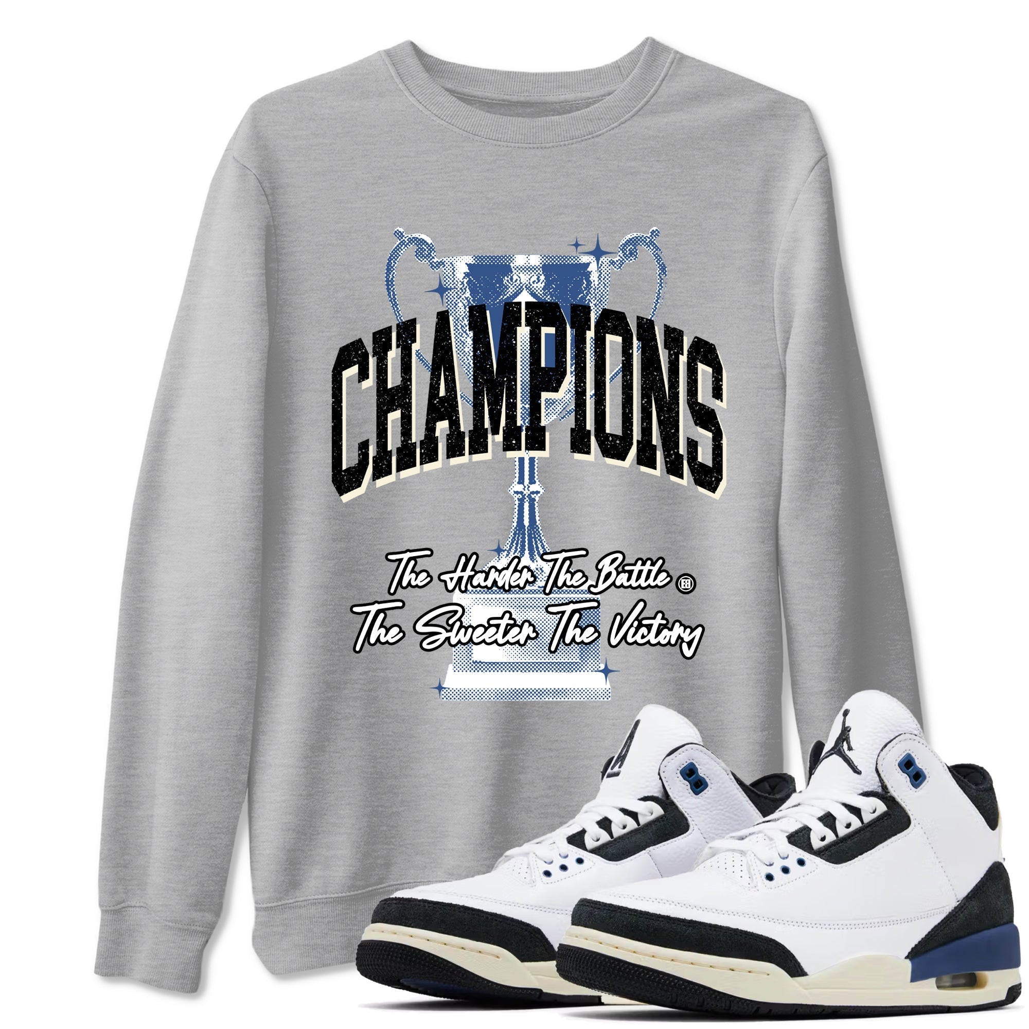 Champions Trophy Sneaker Tees - Air Jordan 3 A Ma Maniere x Diffused Blue