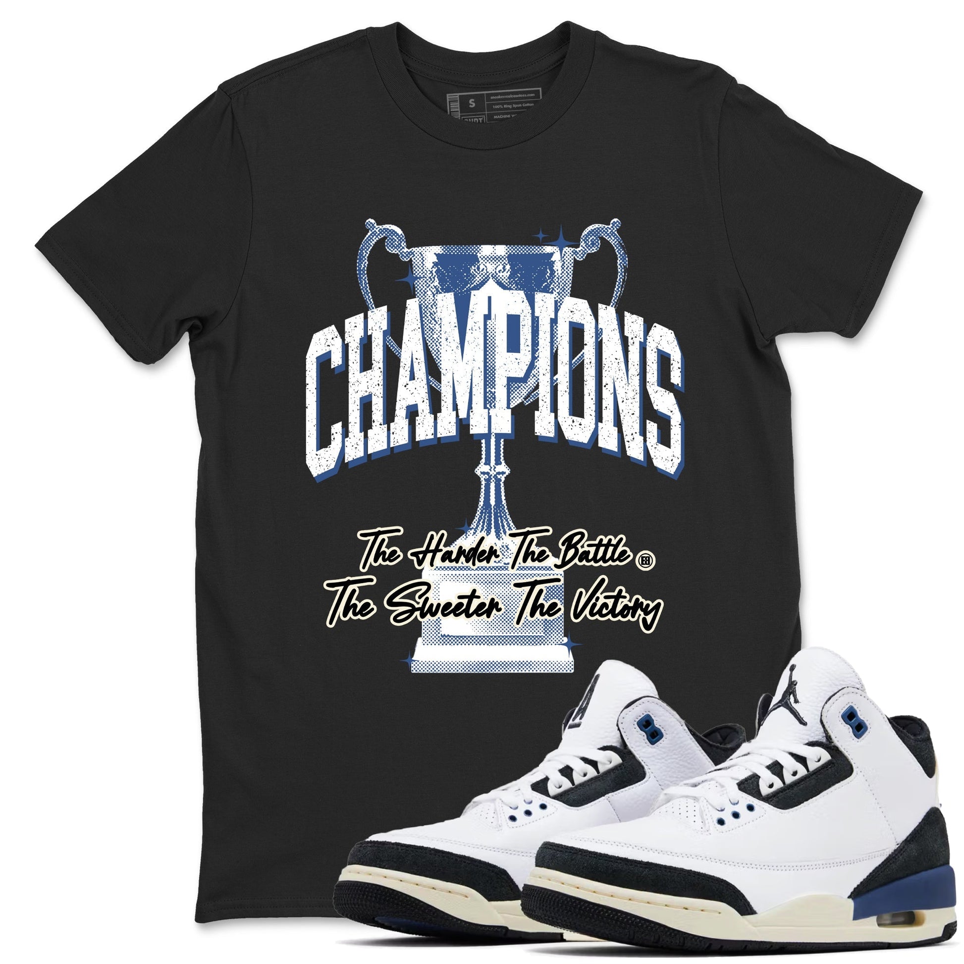 Champions Trophy Sneaker Tees - Air Jordan 3 A Ma Maniere x Diffused Blue