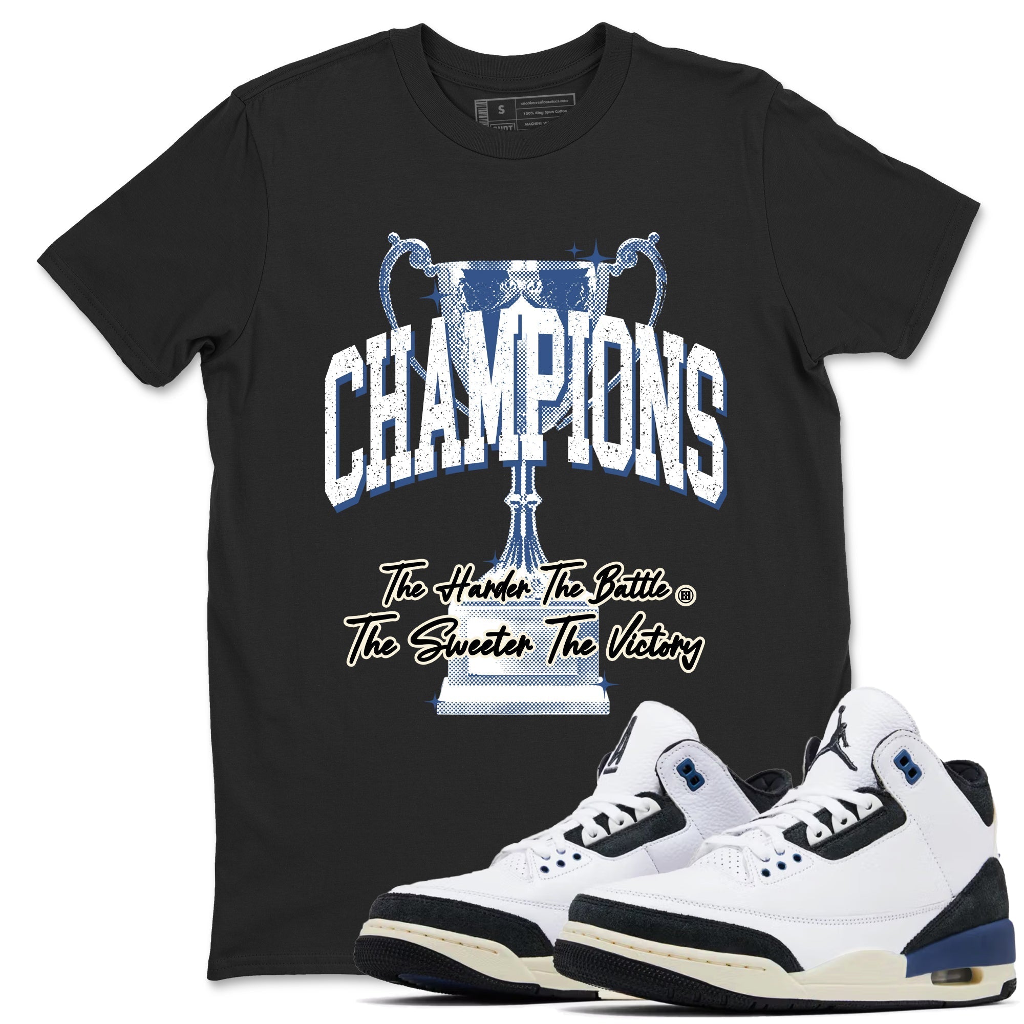 Champions Trophy Sneaker Tees - Air Jordan 3 A Ma Maniere x Diffused Blue