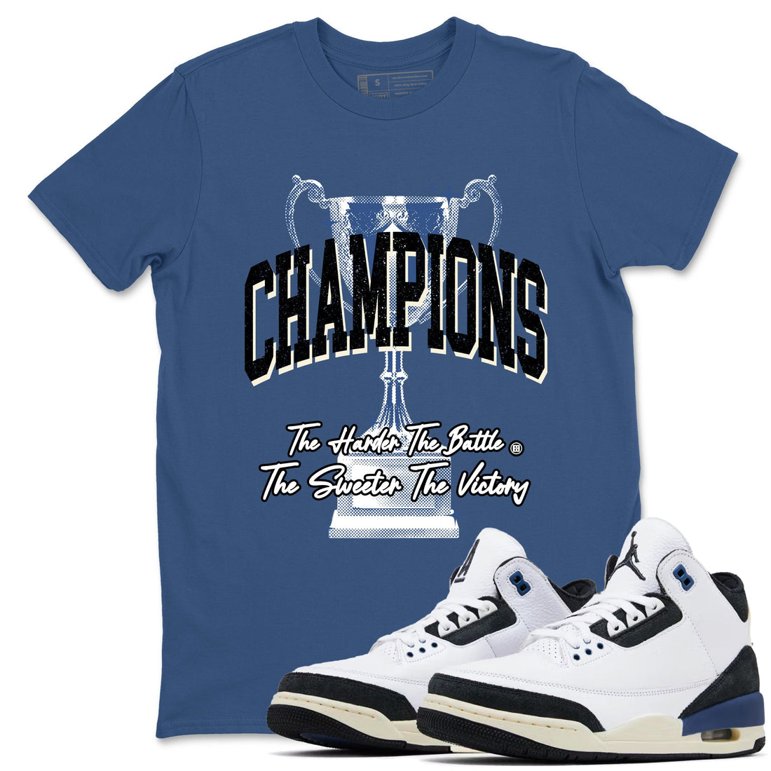 Champions Trophy Sneaker Tees - Air Jordan 3 A Ma Maniere x Diffused Blue