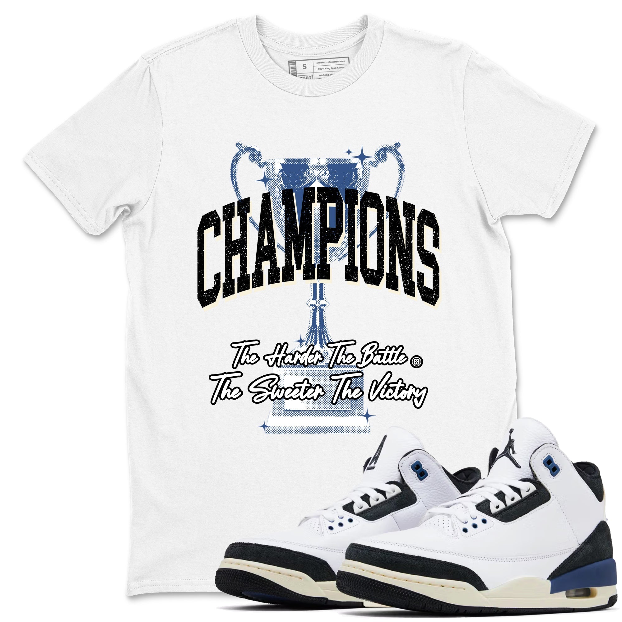 Champions Trophy Sneaker Tees - Air Jordan 3 A Ma Maniere x Diffused Blue