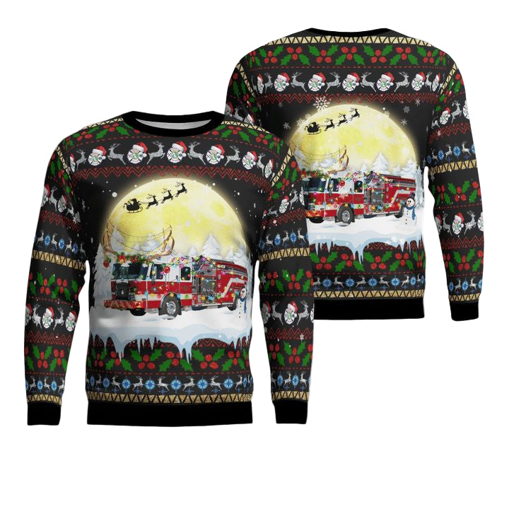 Charlotte County Florida Charlotte County Fire Department Christmas Sweater 3D ? Usalast