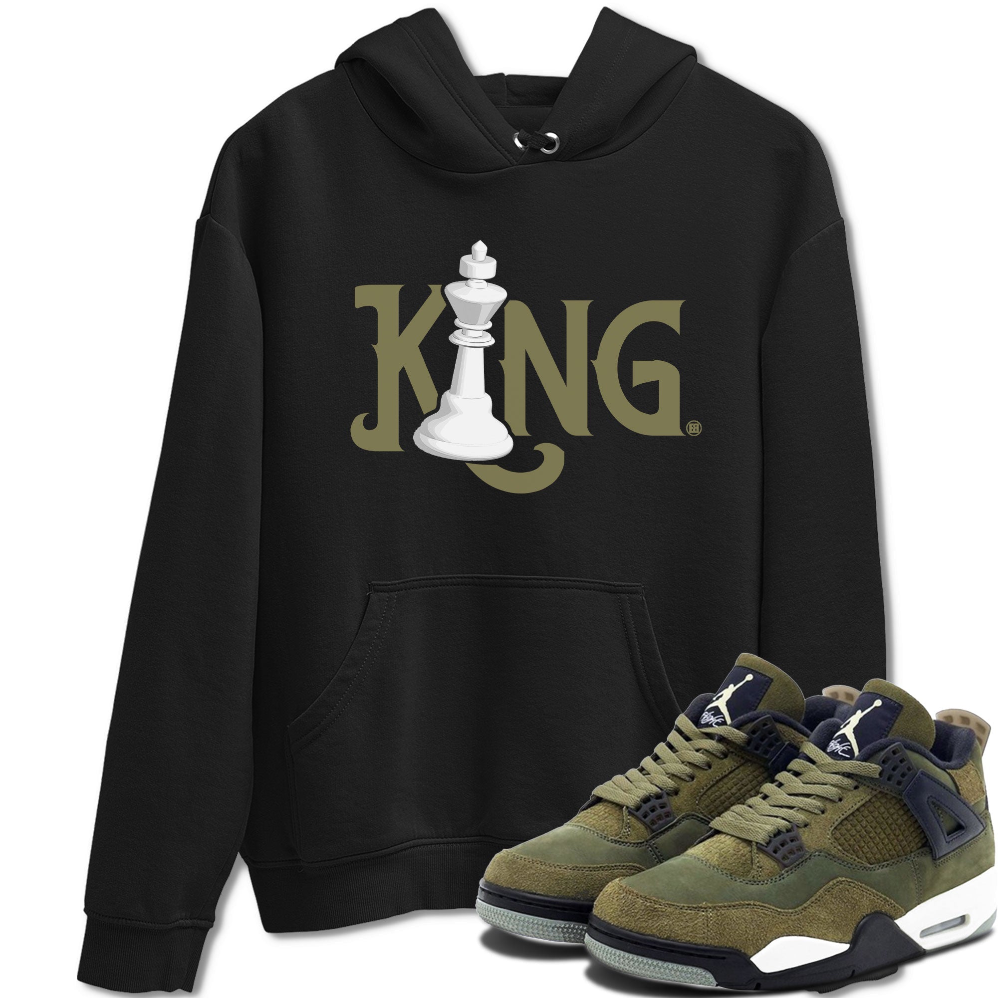 Chess King Sneaker Tee - Air Jordan 4 Medium Olive