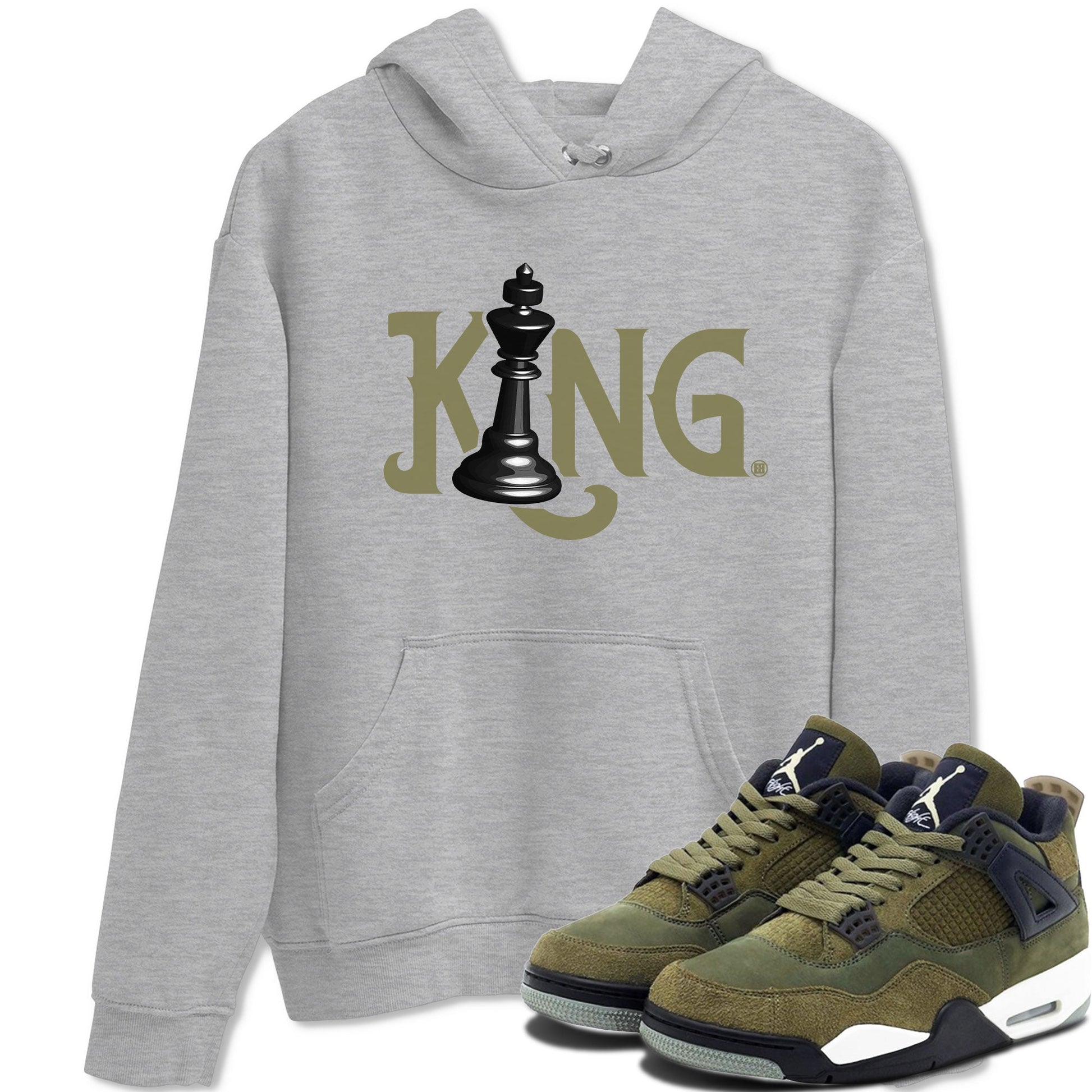Chess King Sneaker Tee - Air Jordan 4 Medium Olive