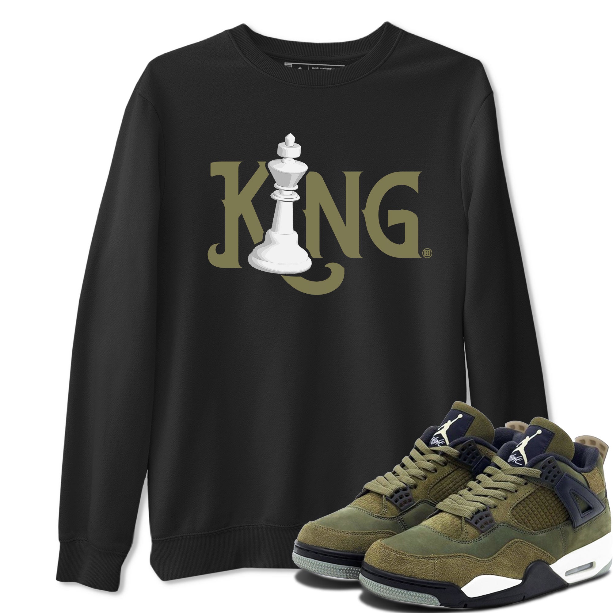 Chess King Sneaker Tee - Air Jordan 4 Medium Olive