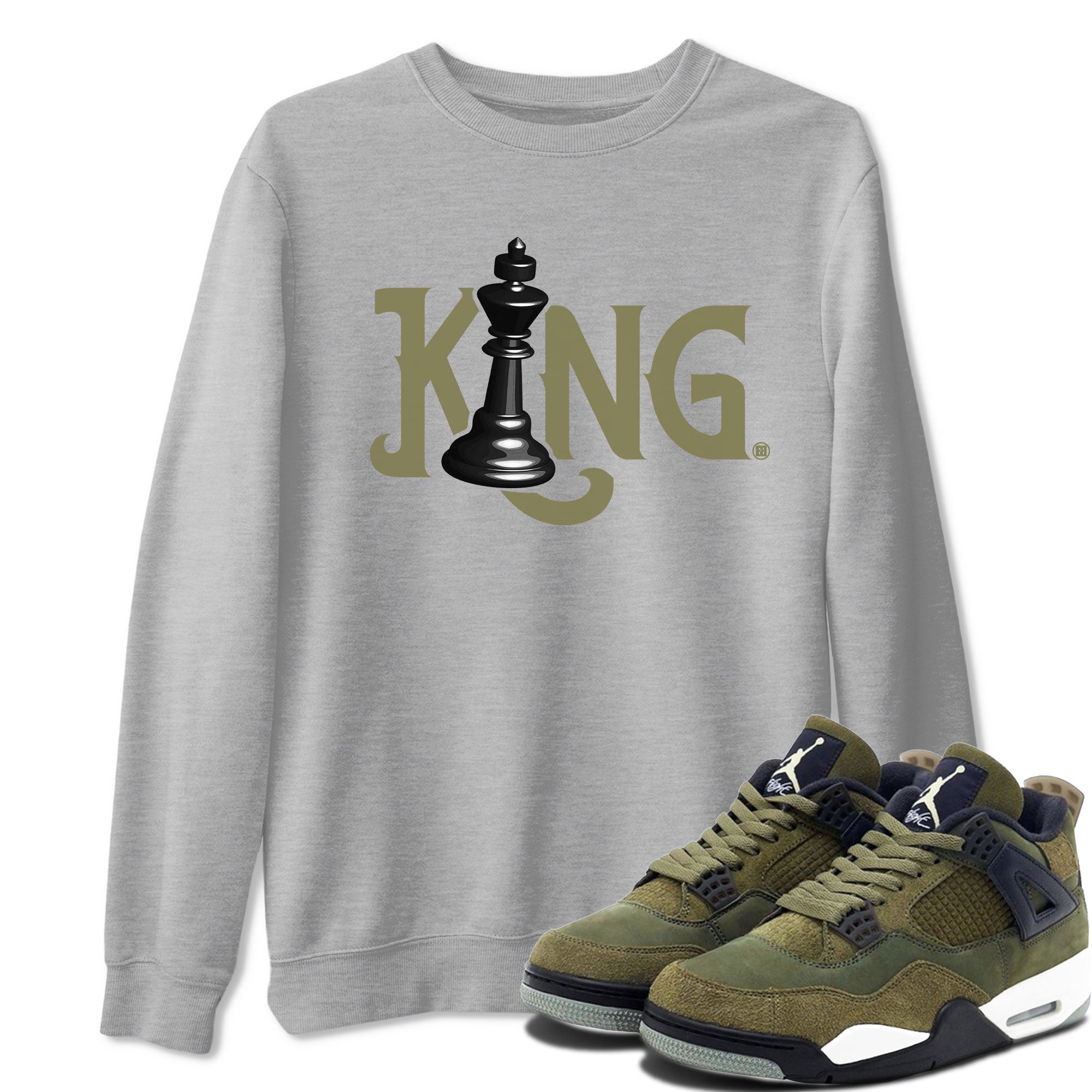 Chess King Sneaker Tee - Air Jordan 4 Medium Olive