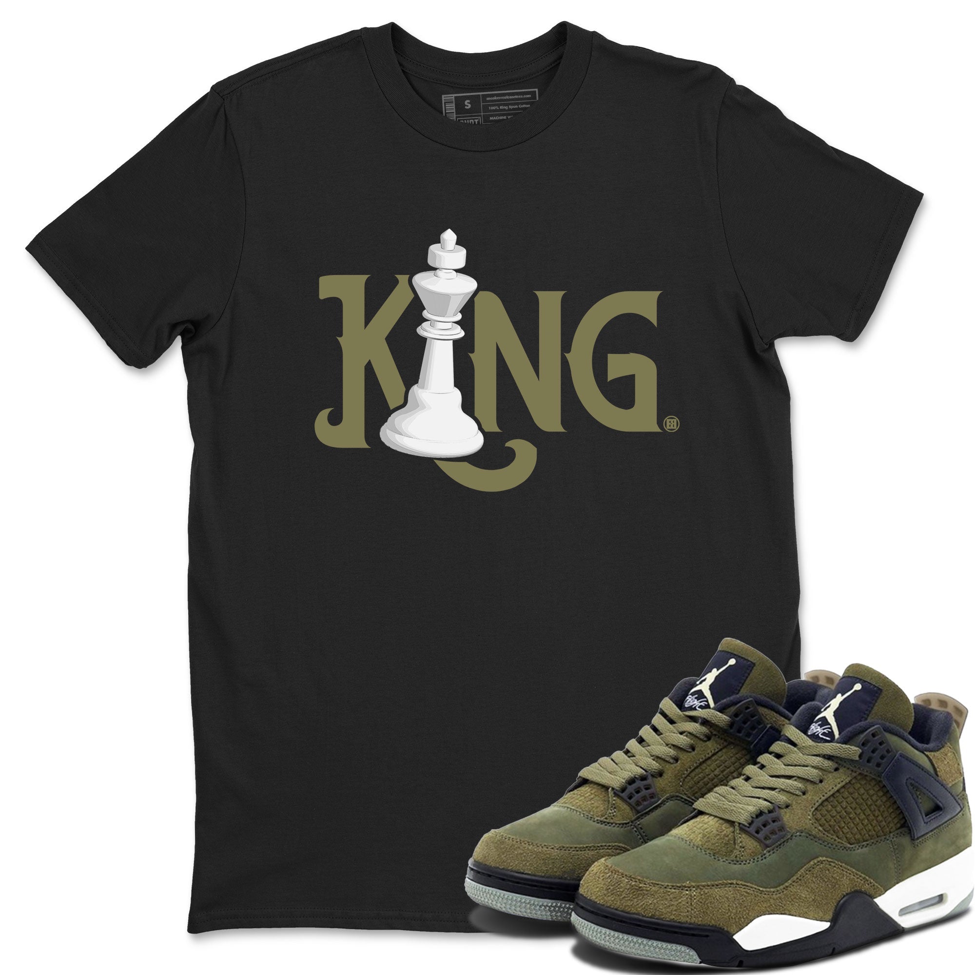 Chess King Sneaker Tee - Air Jordan 4 Medium Olive
