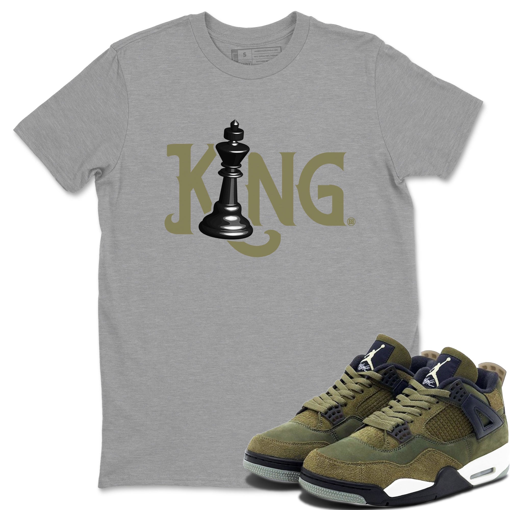 Chess King Sneaker Tee - Air Jordan 4 Medium Olive