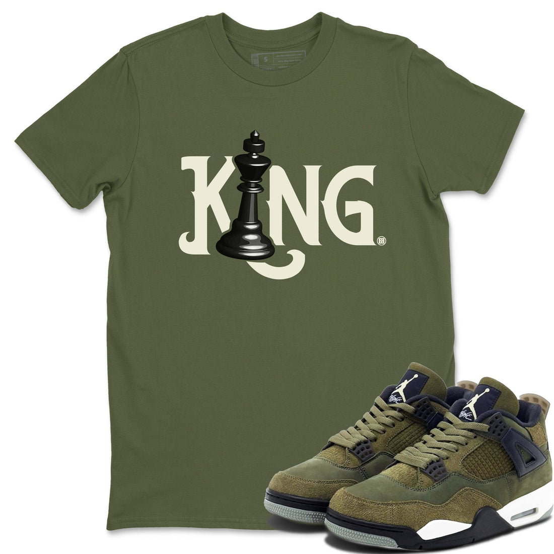 Chess King Sneaker Tee - Air Jordan 4 Medium Olive