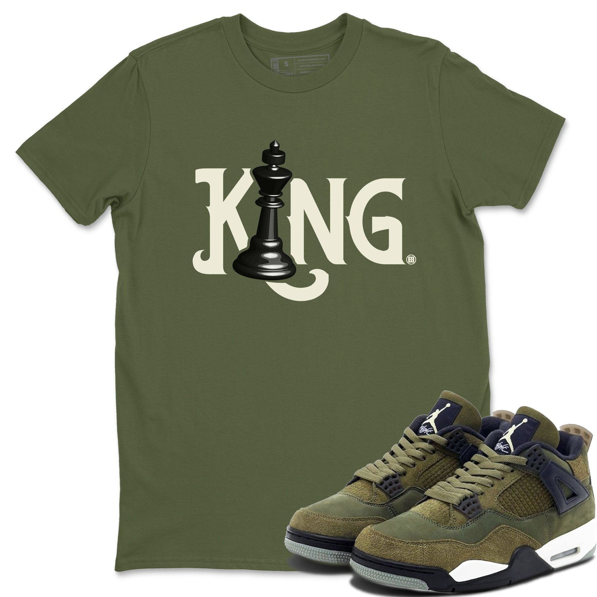 Chess King Sneaker Tee - Air Jordan 4 Medium Olive